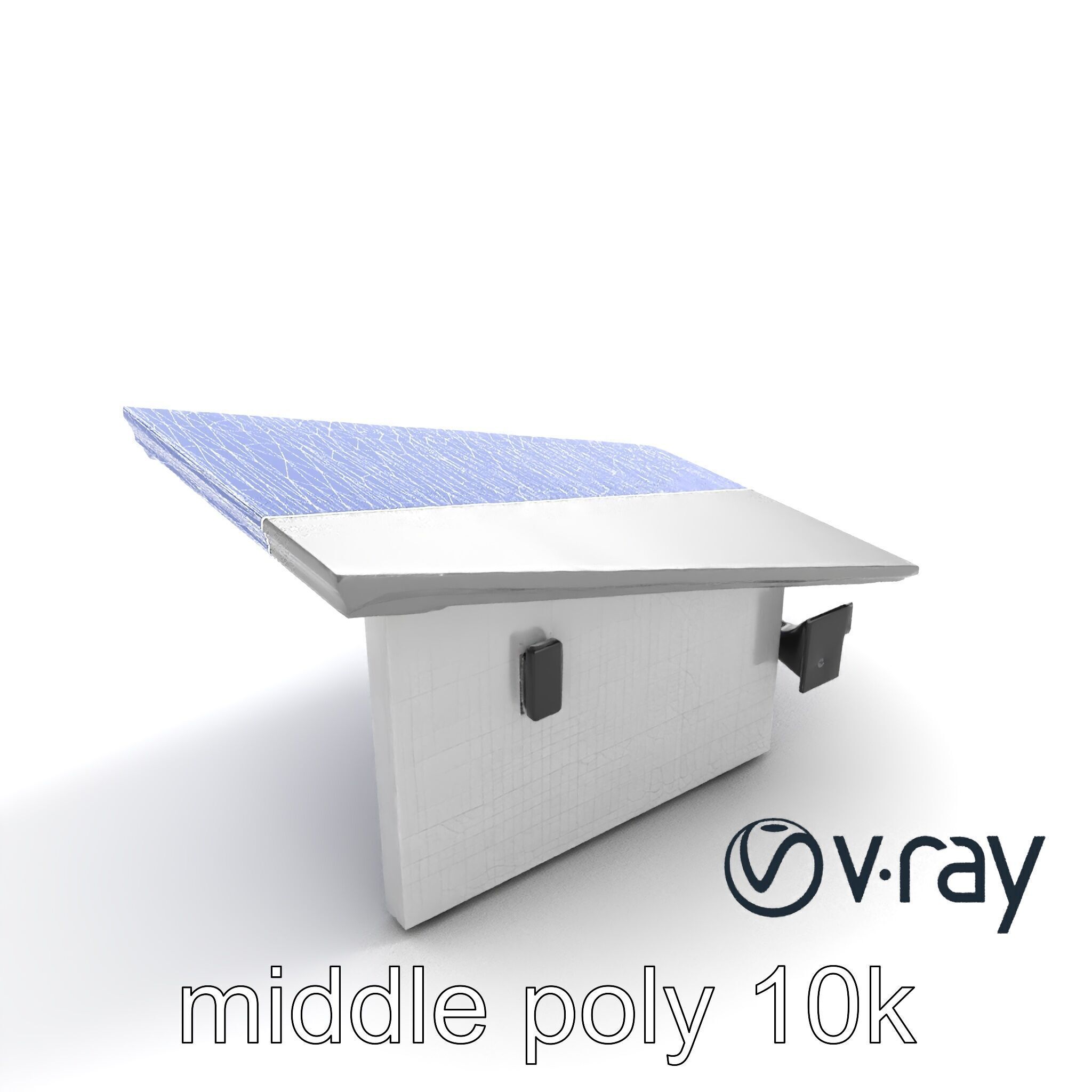 High-Tech Roof Module with Neon Detail model pack Low-poly 3D model_14