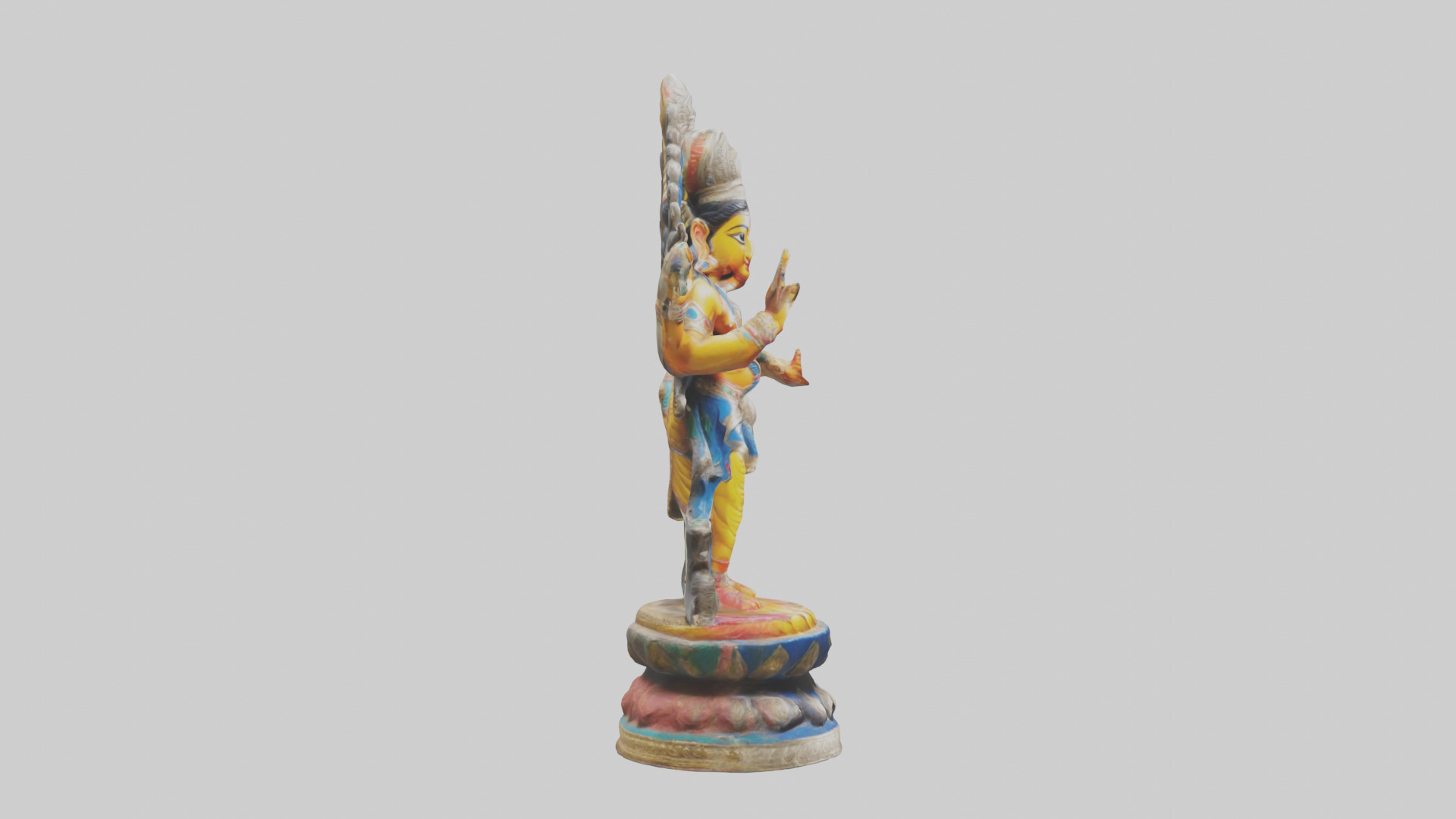 Indian deity statue model Low-poly 3D model_13