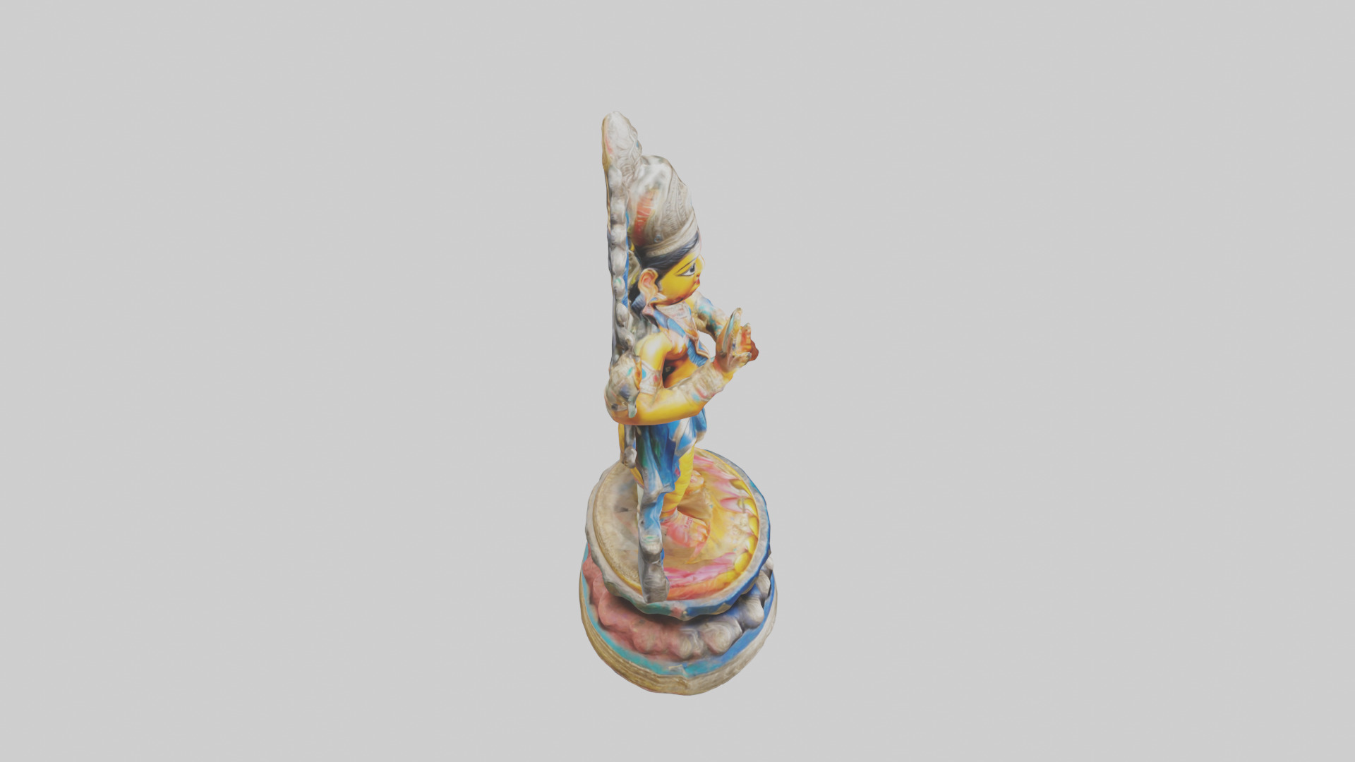 Indian deity statue model Low-poly 3D model_18