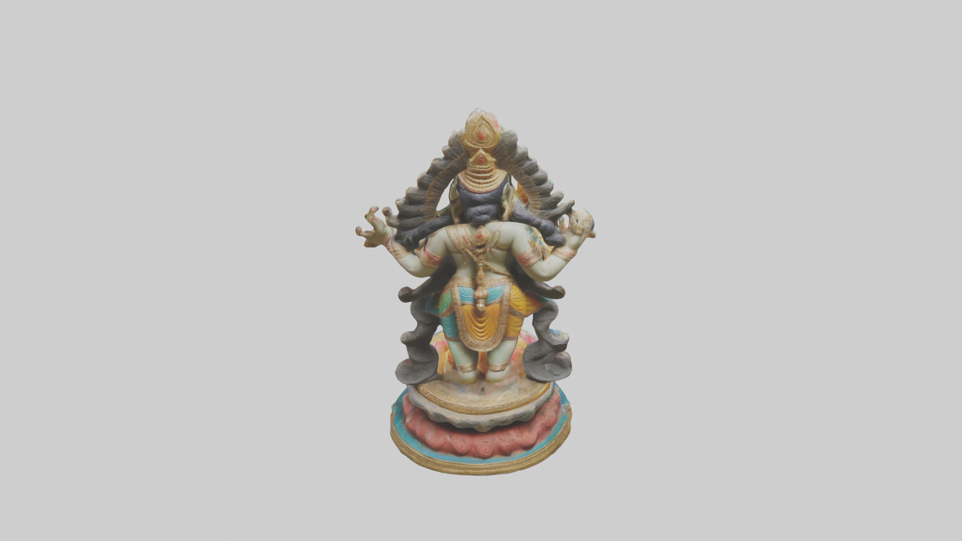 Indian deity statue model Low-poly 3D model_15