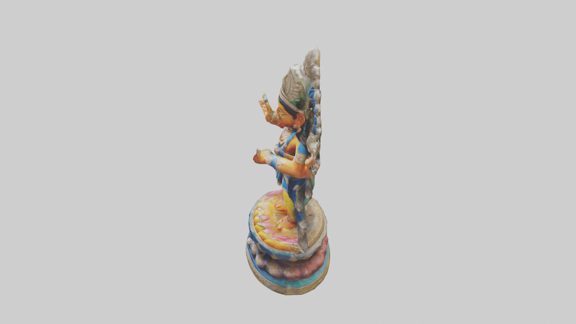 Indian deity statue model Low-poly 3D model_17