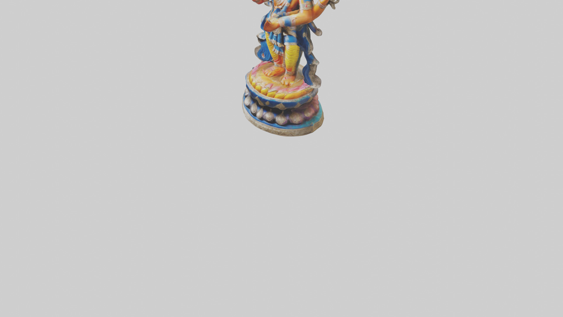 Indian deity statue model Low-poly 3D model_6