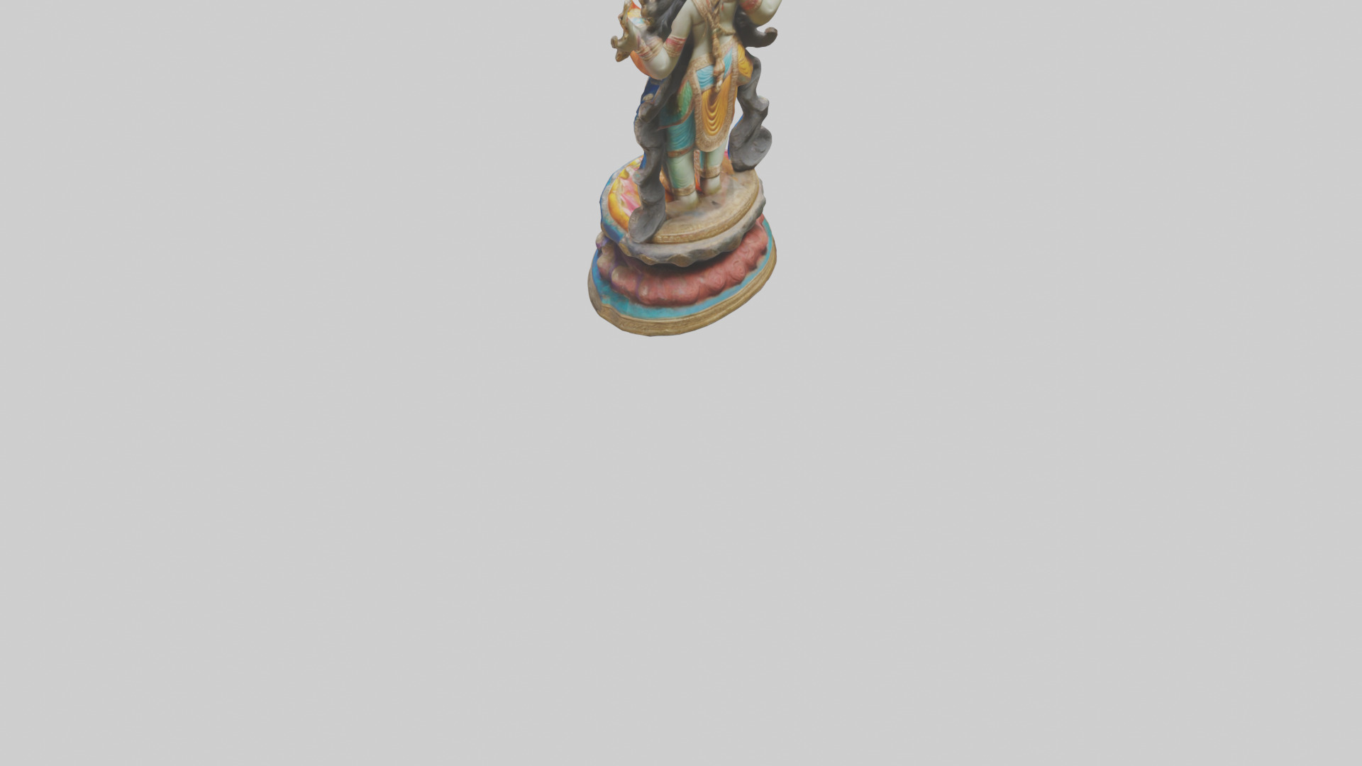 Indian deity statue model Low-poly 3D model_4