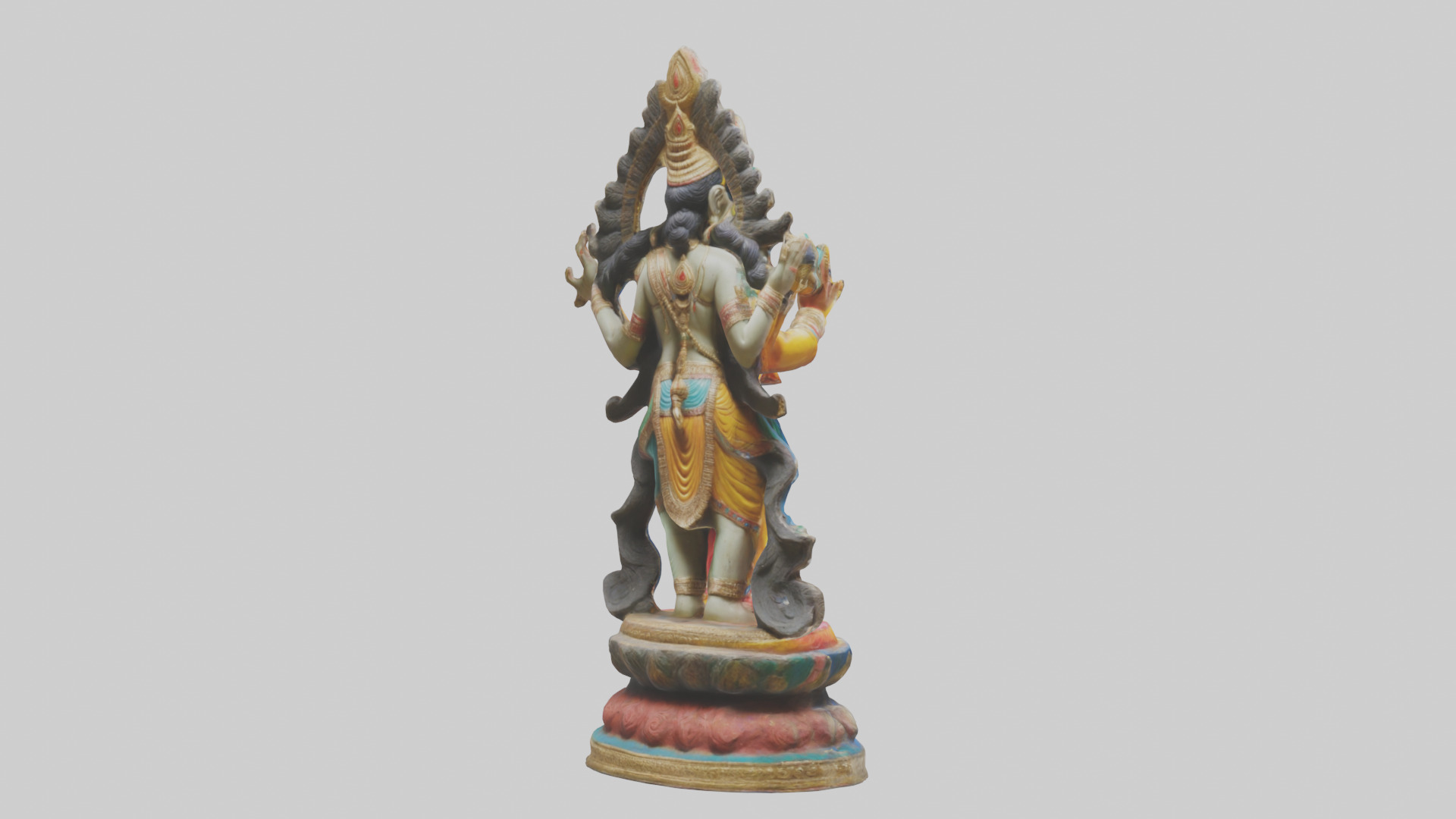 Indian deity statue model Low-poly 3D model_3