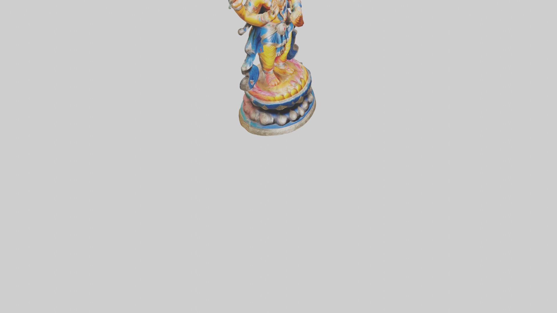 Indian deity statue model Low-poly 3D model_7