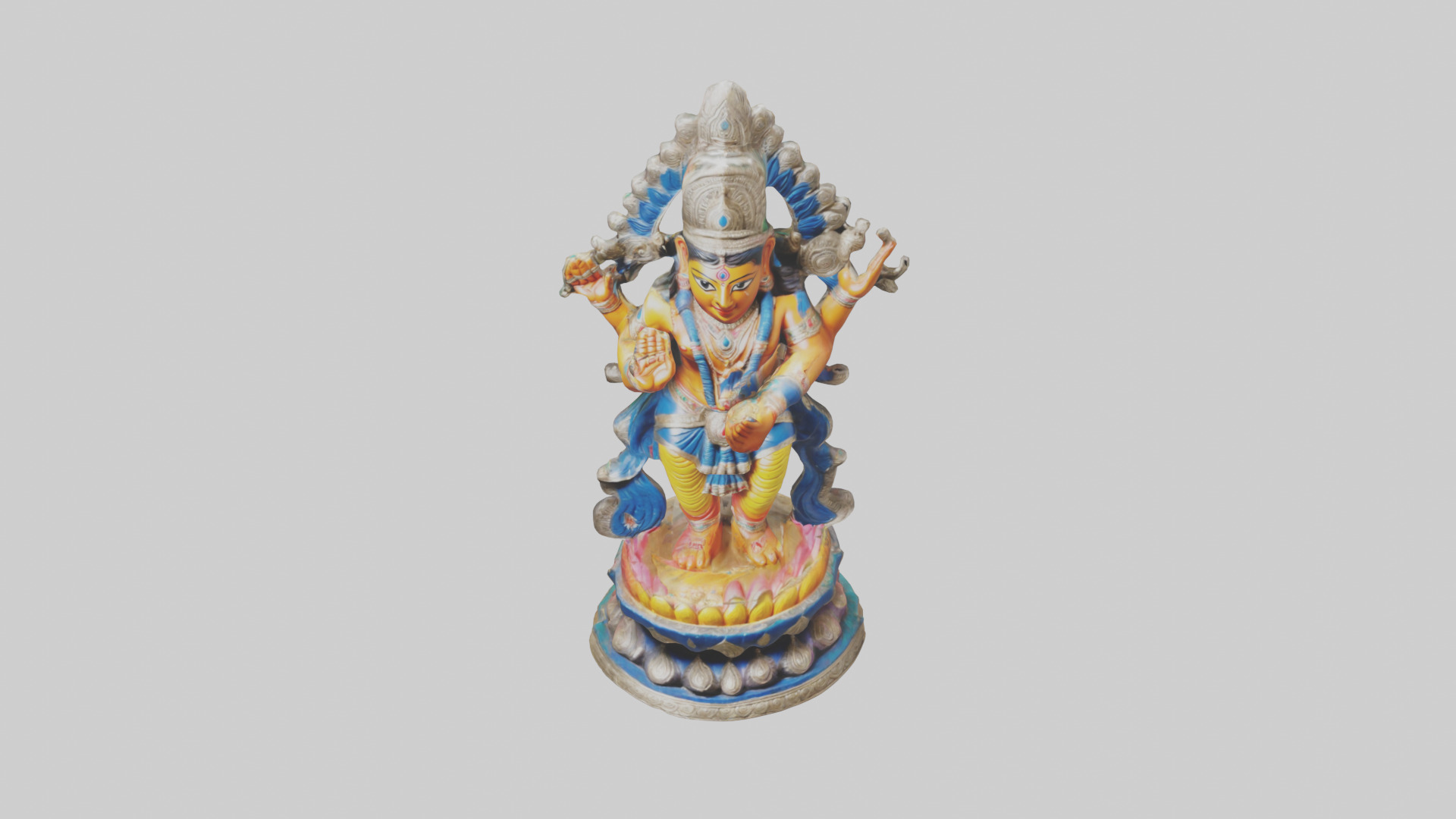 Indian deity statue model Low-poly 3D model_16