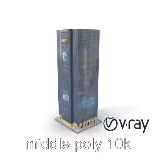 Futuristic Skyscraper Neon Glass Model Pack