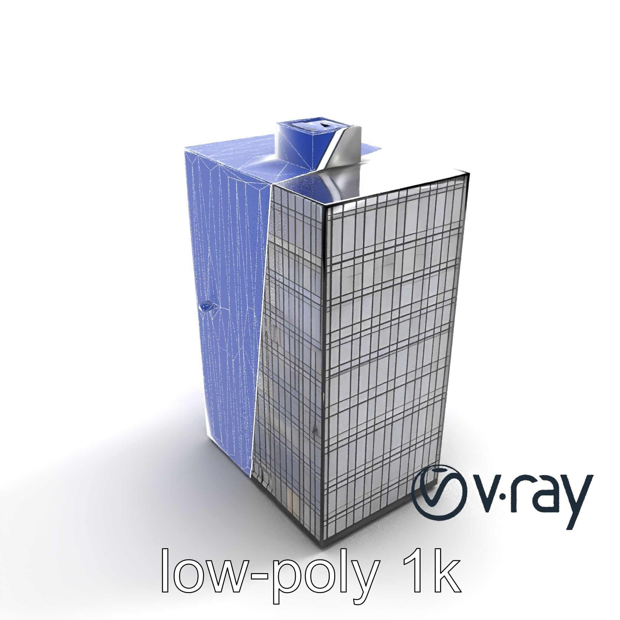 Reflective Skyscraper with Neon Panels model pack Low-poly 3D model_17