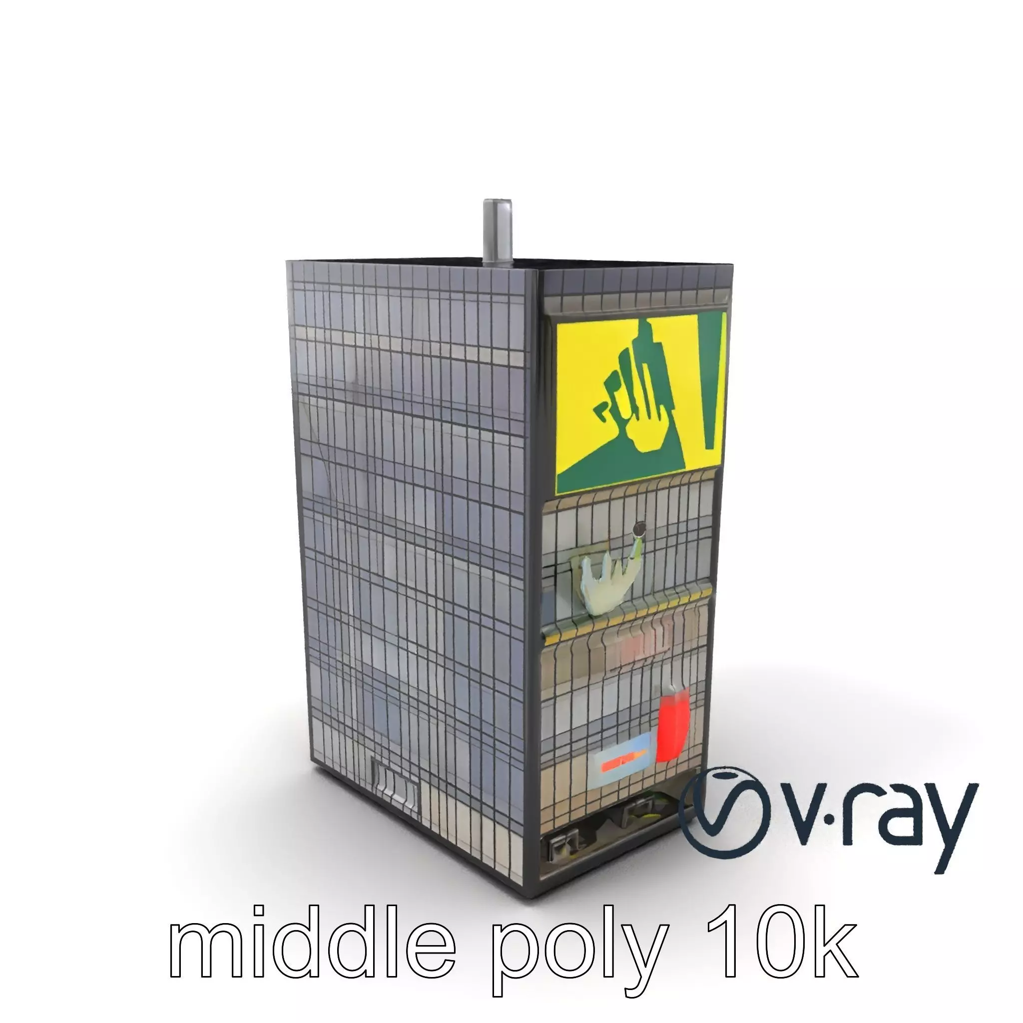 Reflective Skyscraper with Neon Panels model pack Low-poly 3D model_0