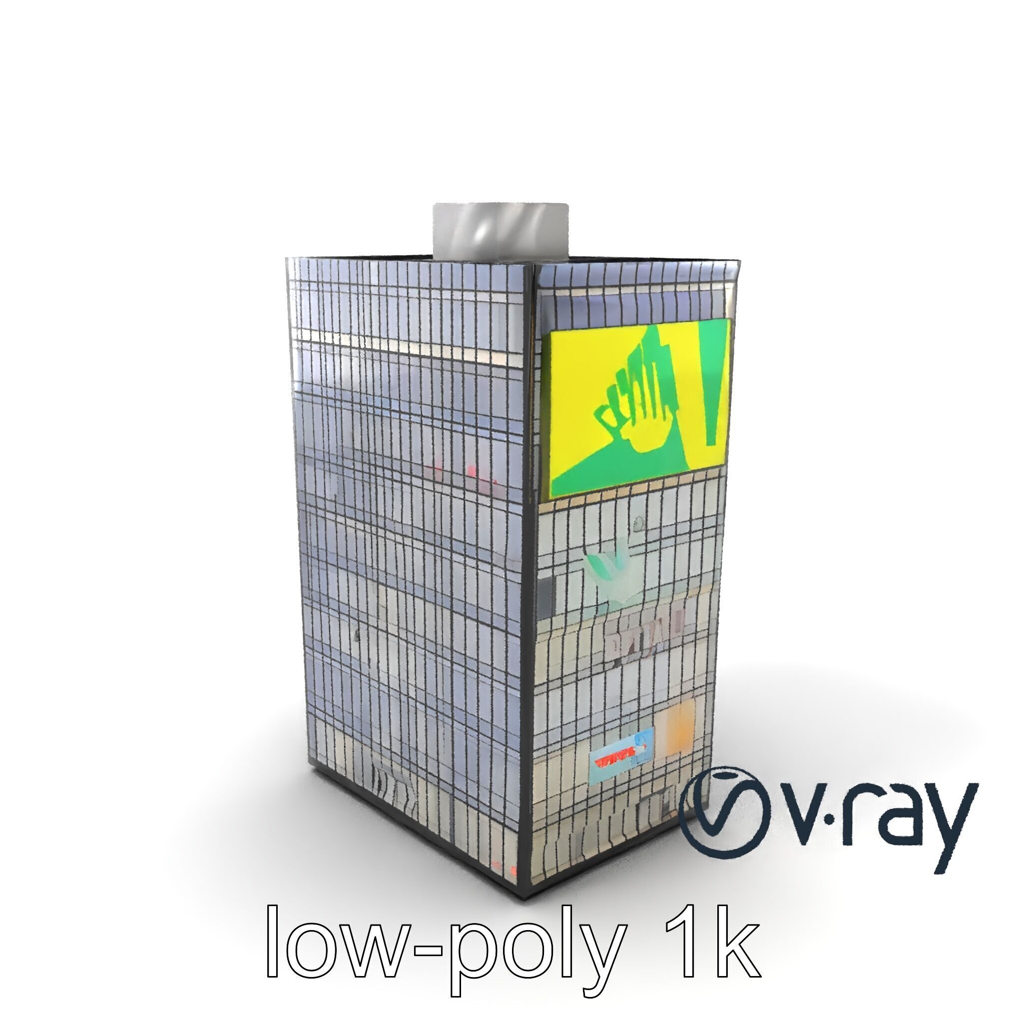 Reflective Skyscraper with Neon Panels model pack Low-poly 3D model_3