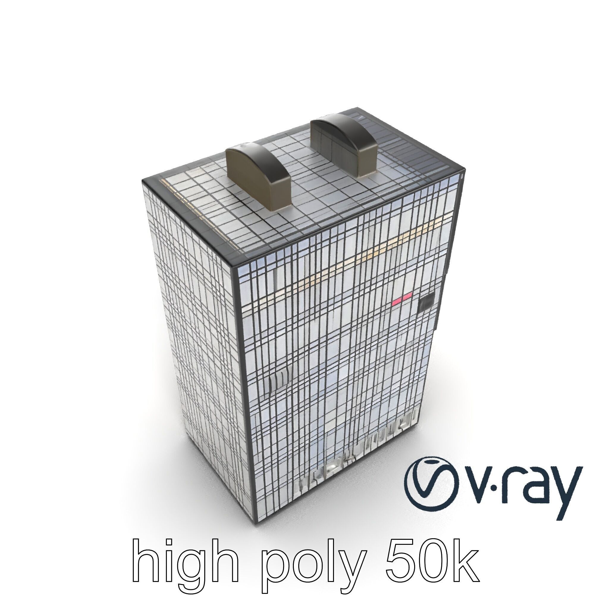 Reflective Skyscraper with Neon Panels model pack Low-poly 3D model_26