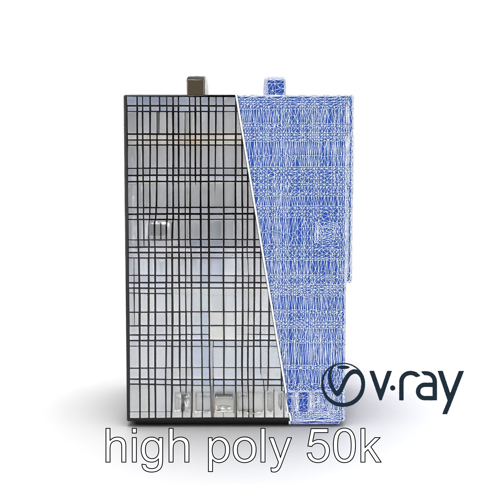Reflective Skyscraper with Neon Panels model pack Low-poly 3D model_27