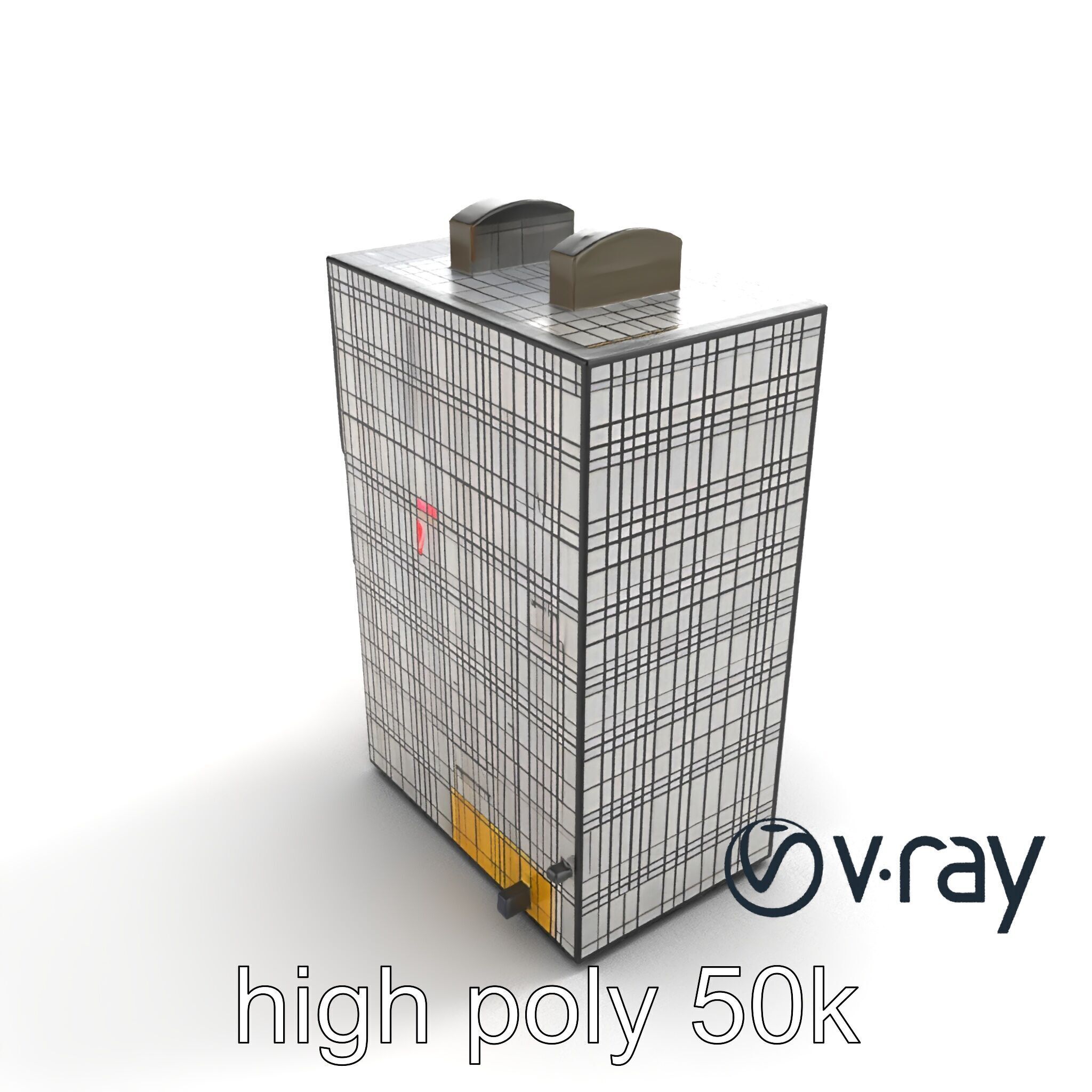 Reflective Skyscraper with Neon Panels model pack Low-poly 3D model_10