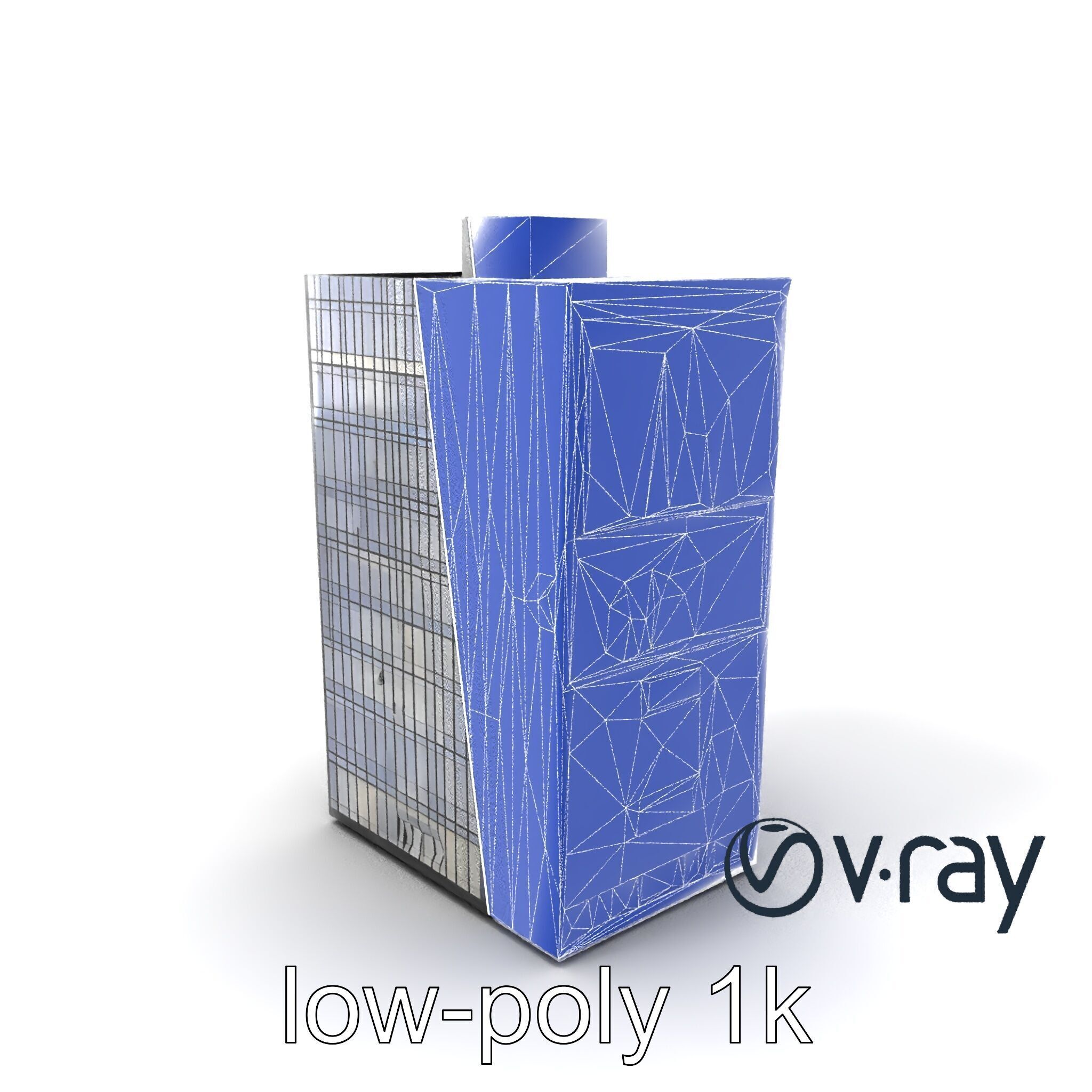 Reflective Skyscraper with Neon Panels model pack Low-poly 3D model_20