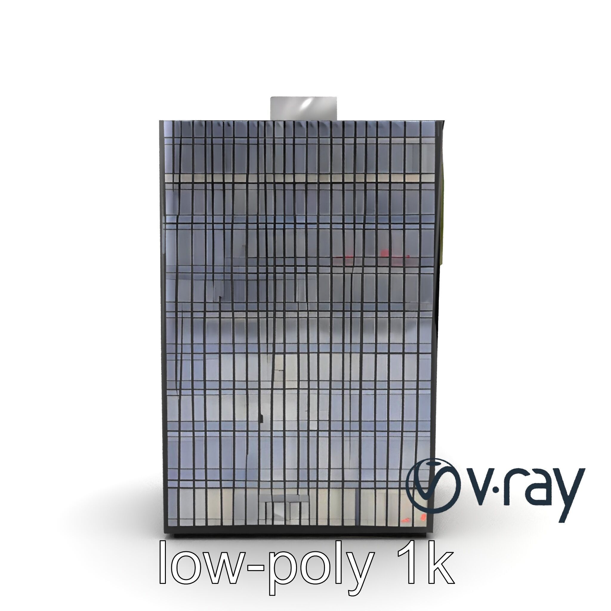 Reflective Skyscraper with Neon Panels model pack Low-poly 3D model_19