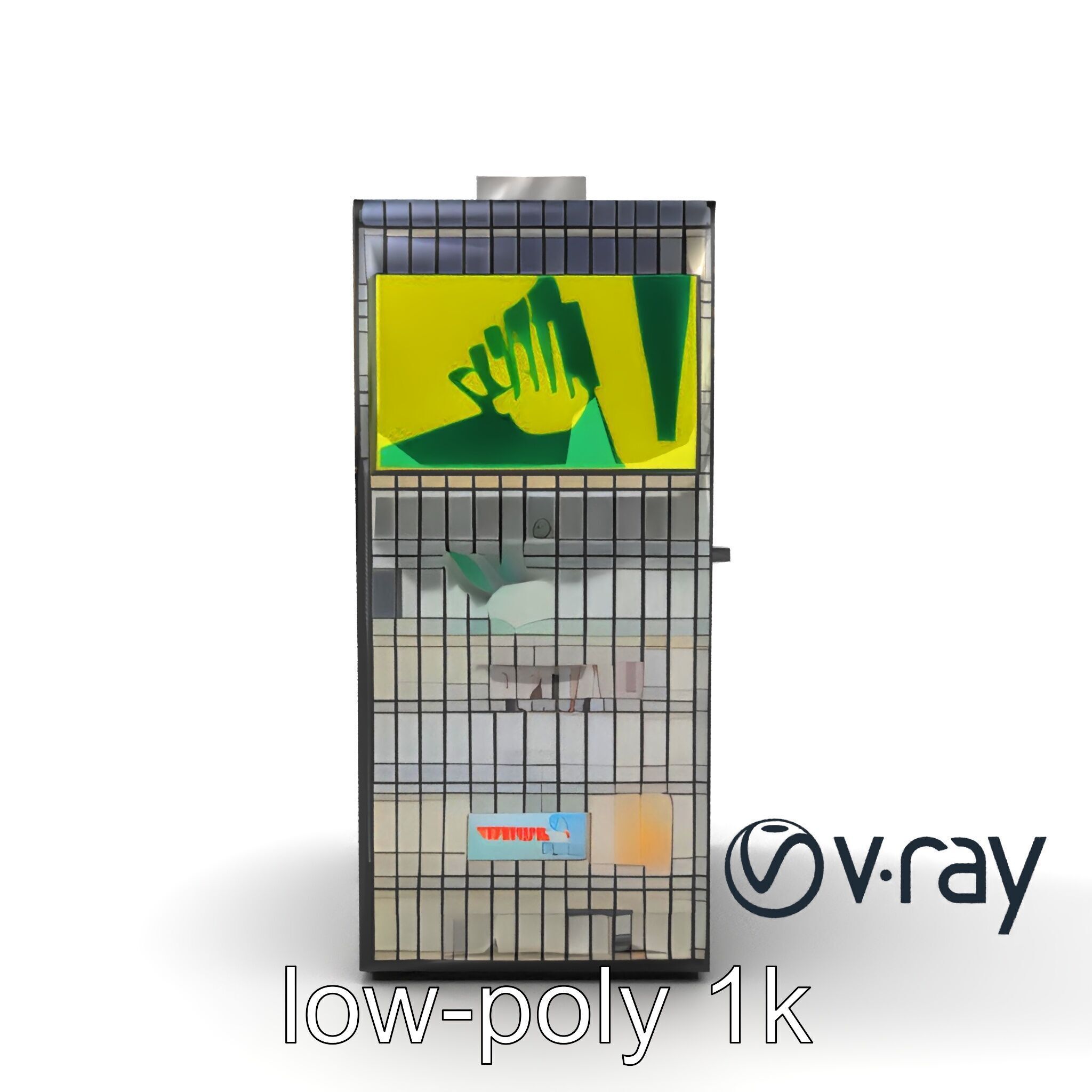 Reflective Skyscraper with Neon Panels model pack Low-poly 3D model_23