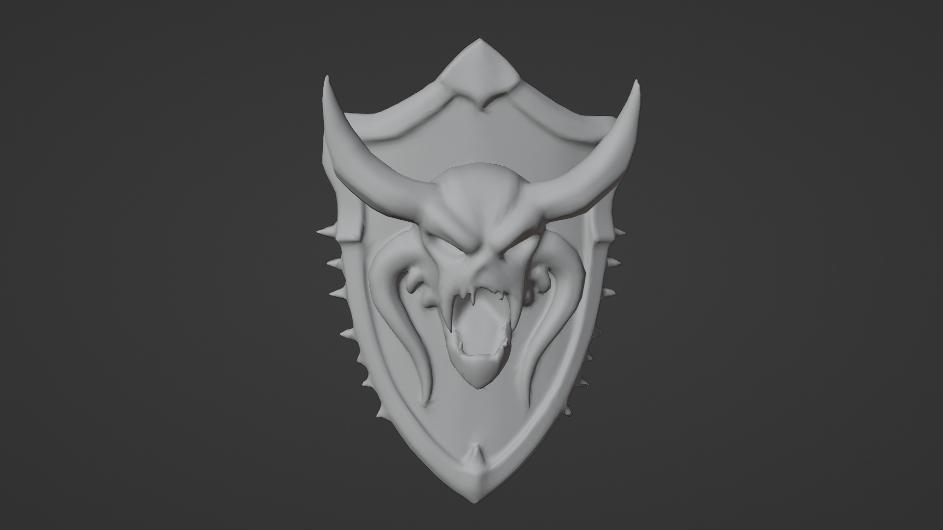 devil head shield Low-poly 3D model_3