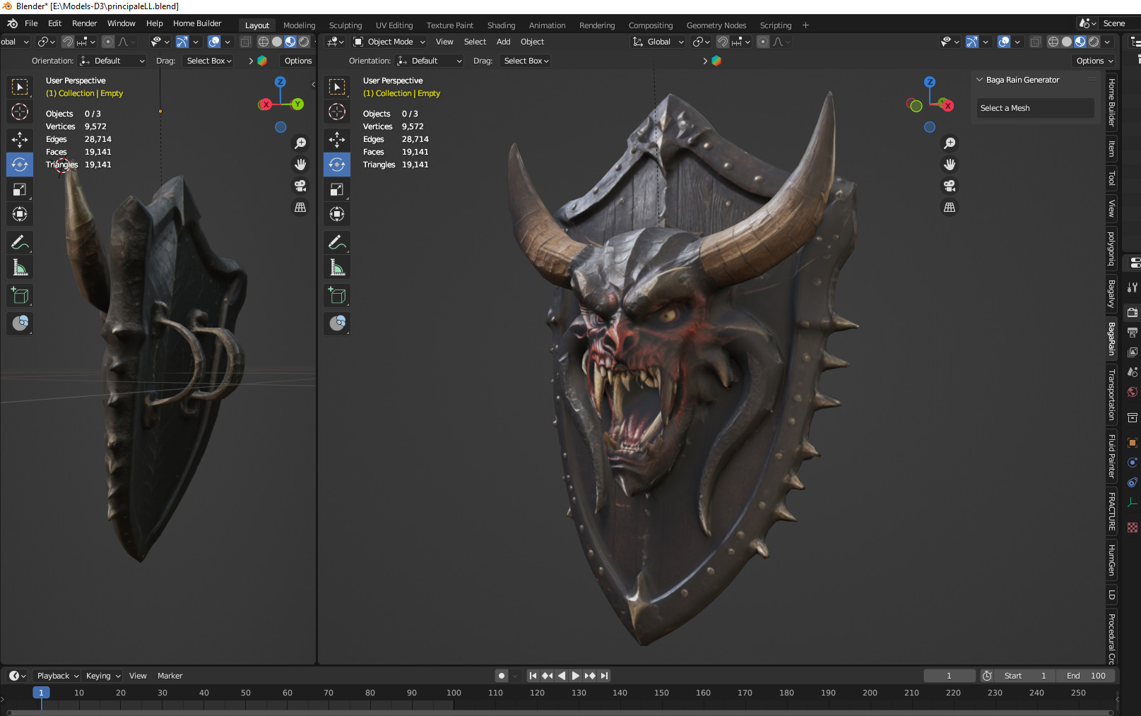 devil head shield Low-poly 3D model_2