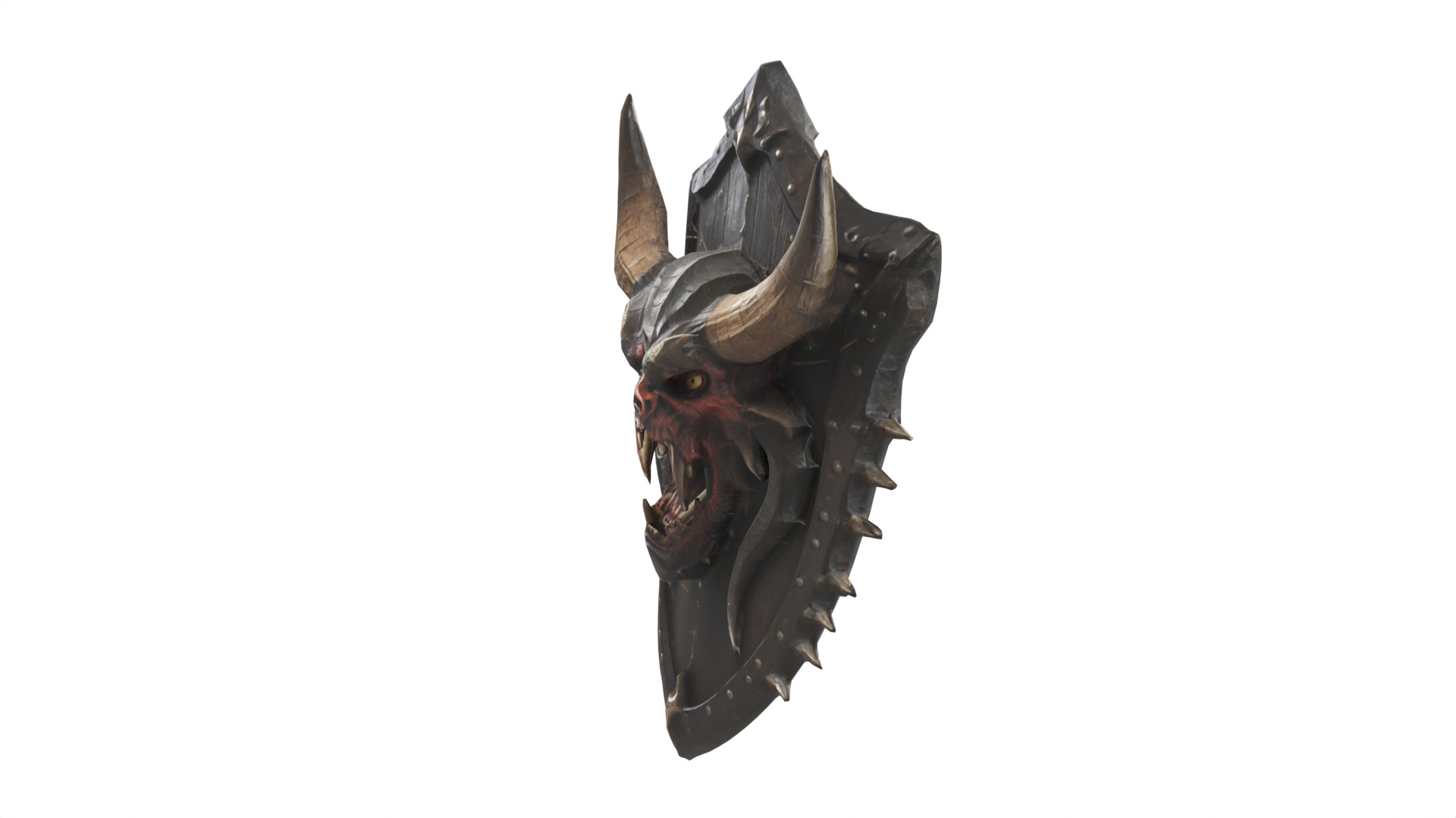 devil head shield Low-poly 3D model_5