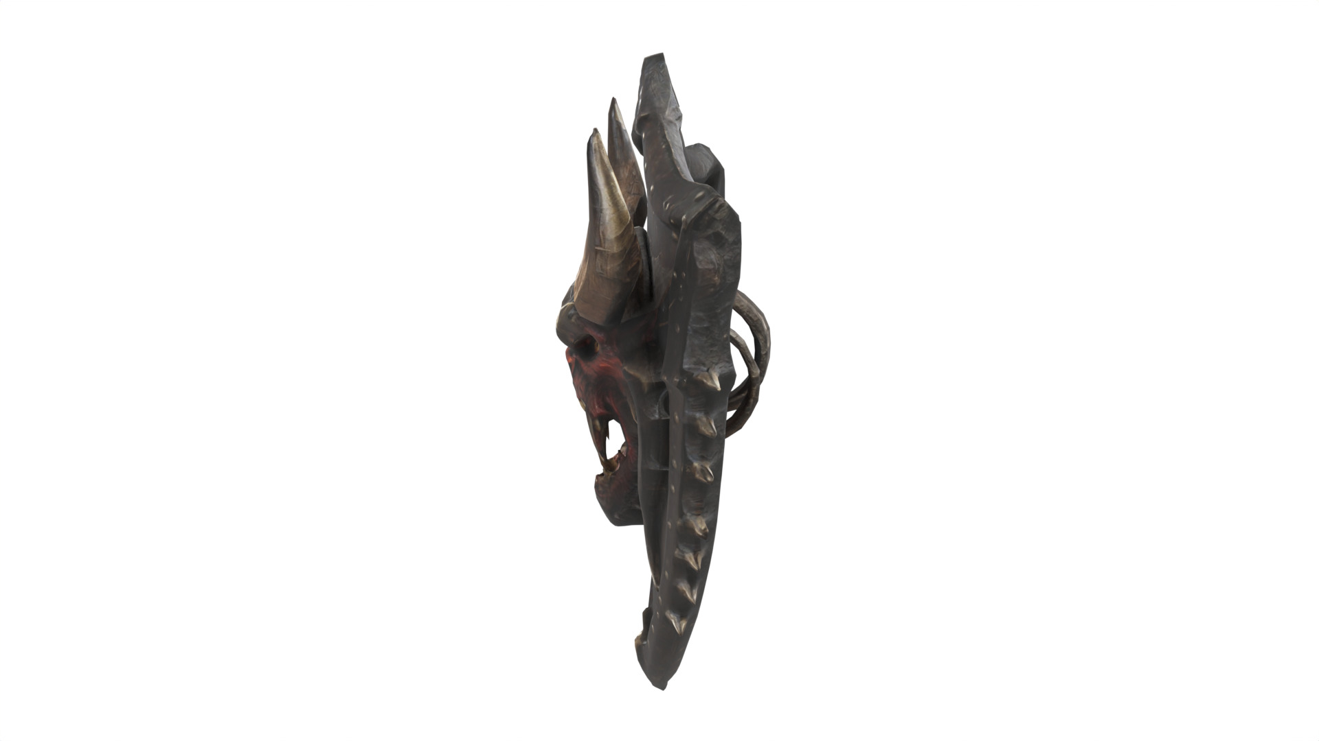 devil head shield Low-poly 3D model_6