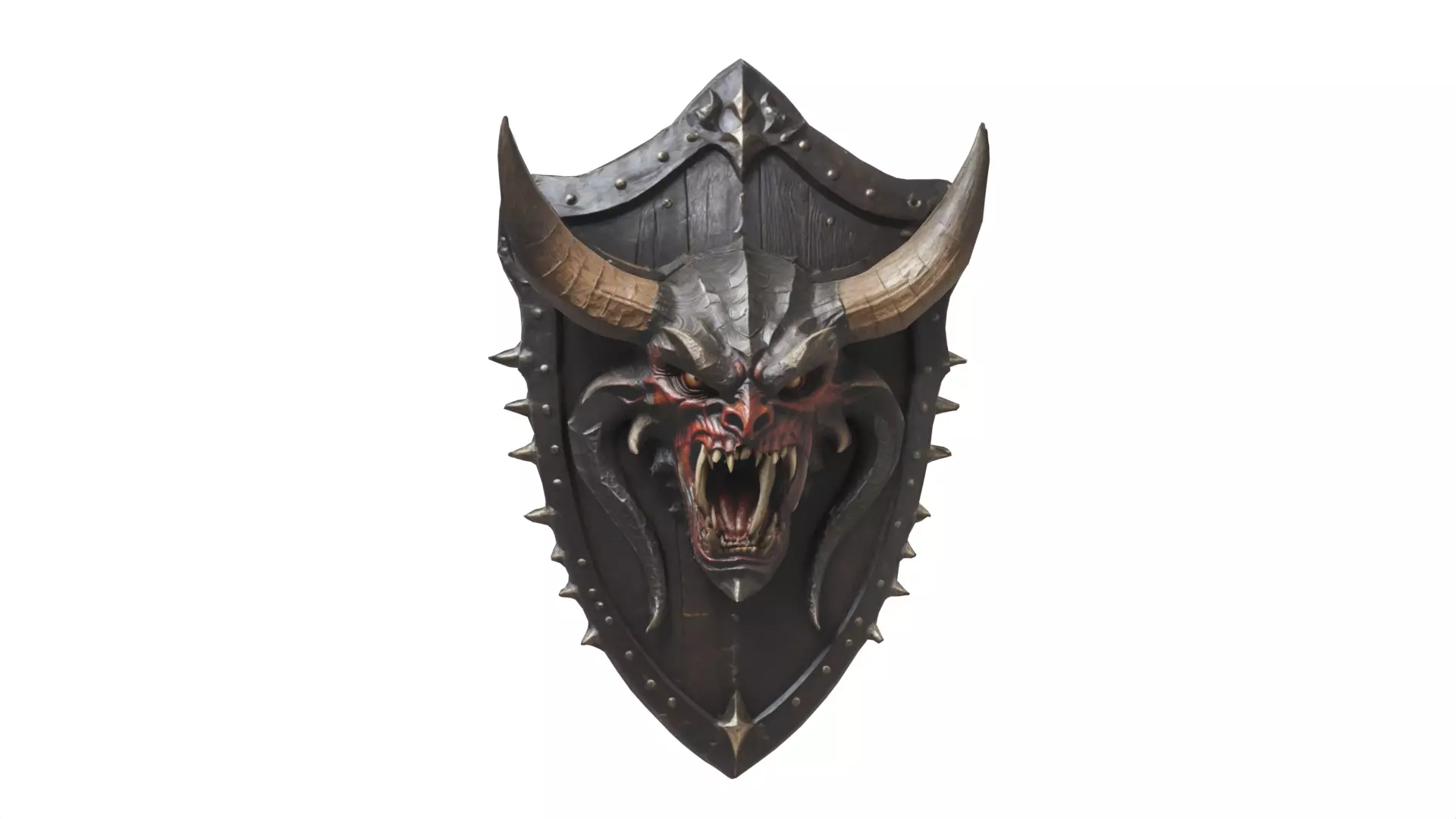 devil head shield Low-poly 3D model_0