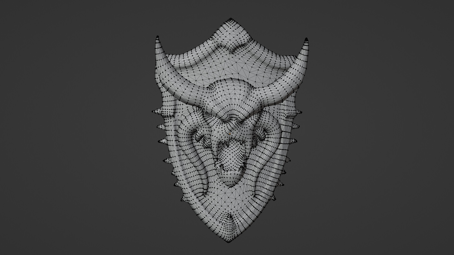 devil head shield Low-poly 3D model_4