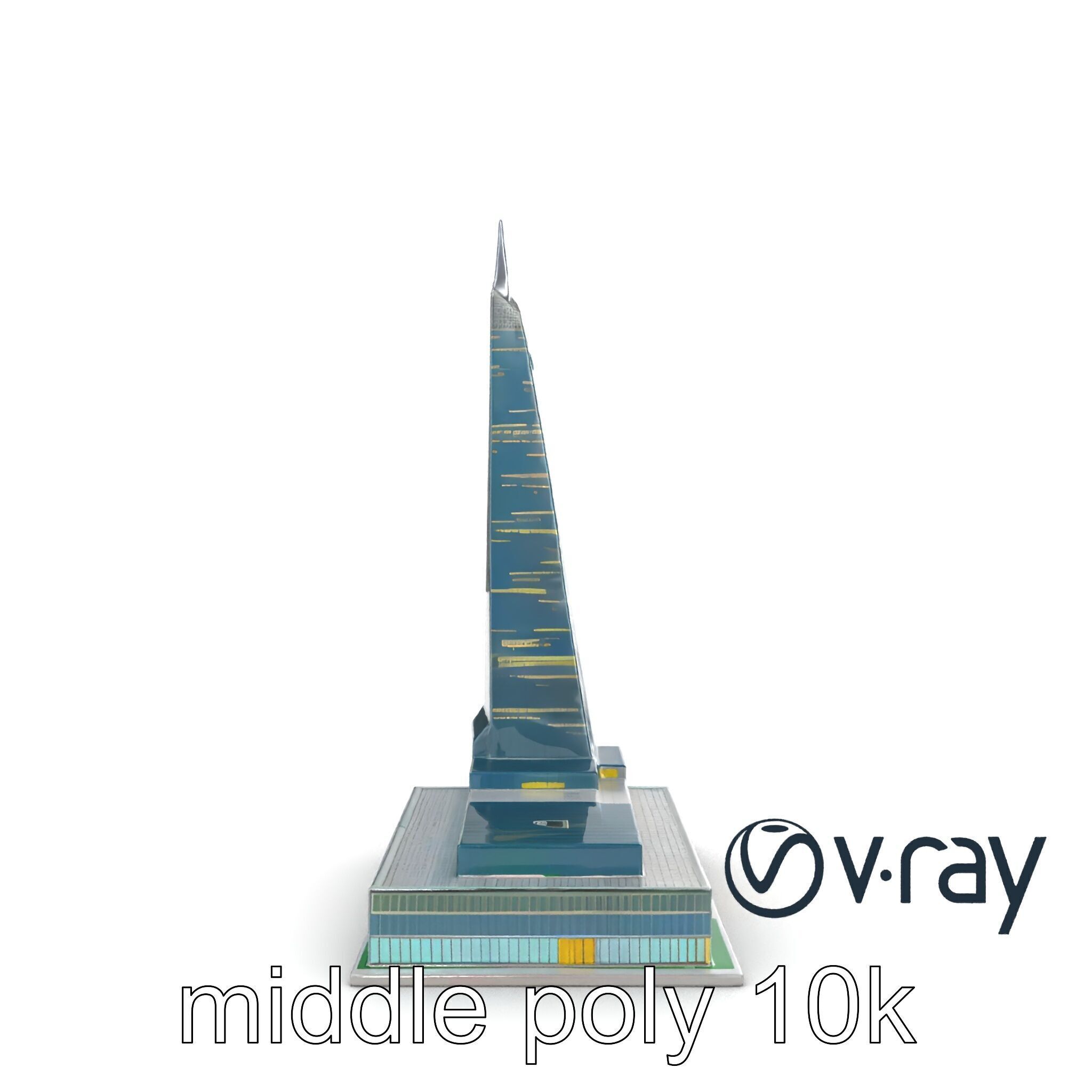 Futuristic Glass Skyscraper with Neon Facade model pack Low-poly 3D model_32
