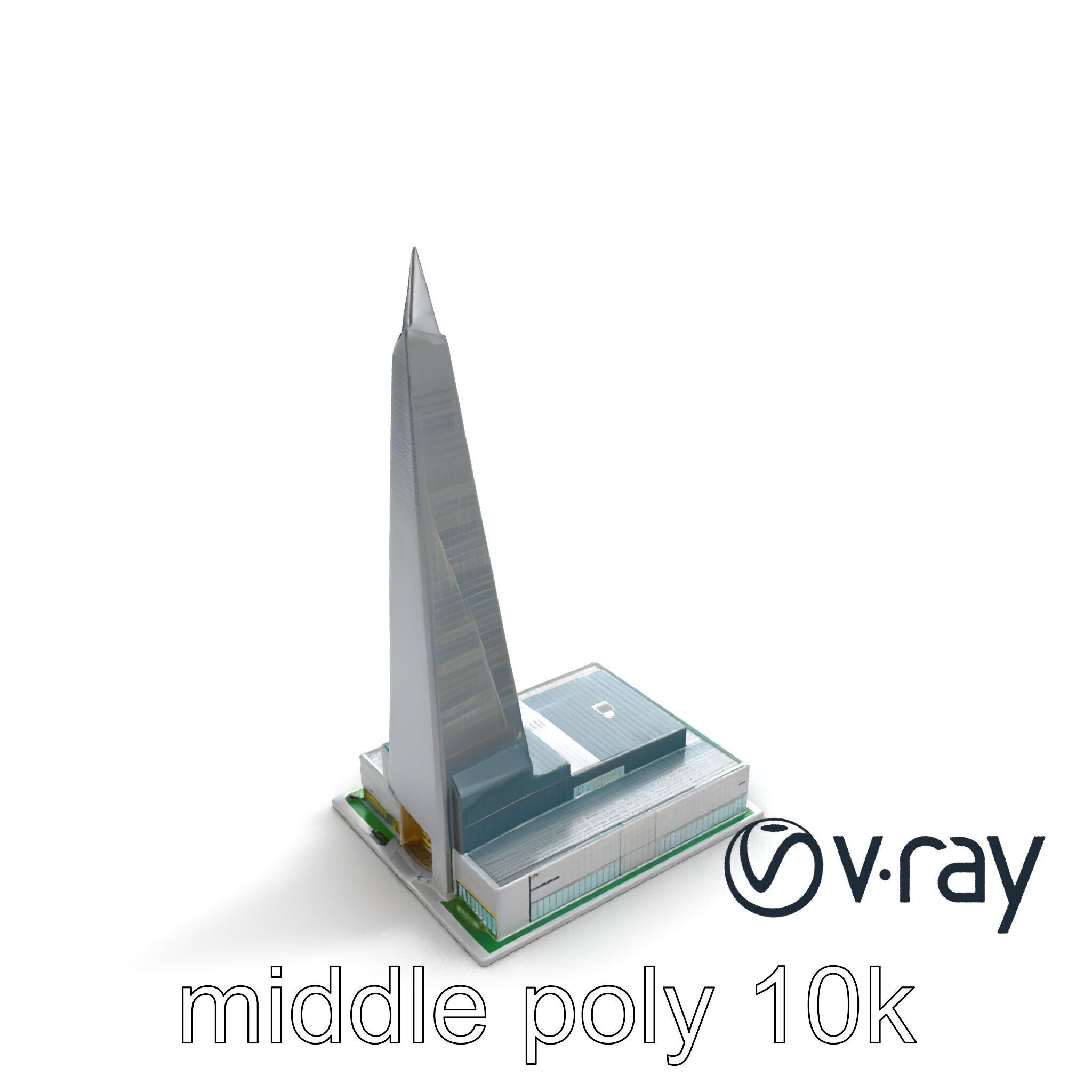 Futuristic Glass Skyscraper with Neon Facade model pack Low-poly 3D model_5