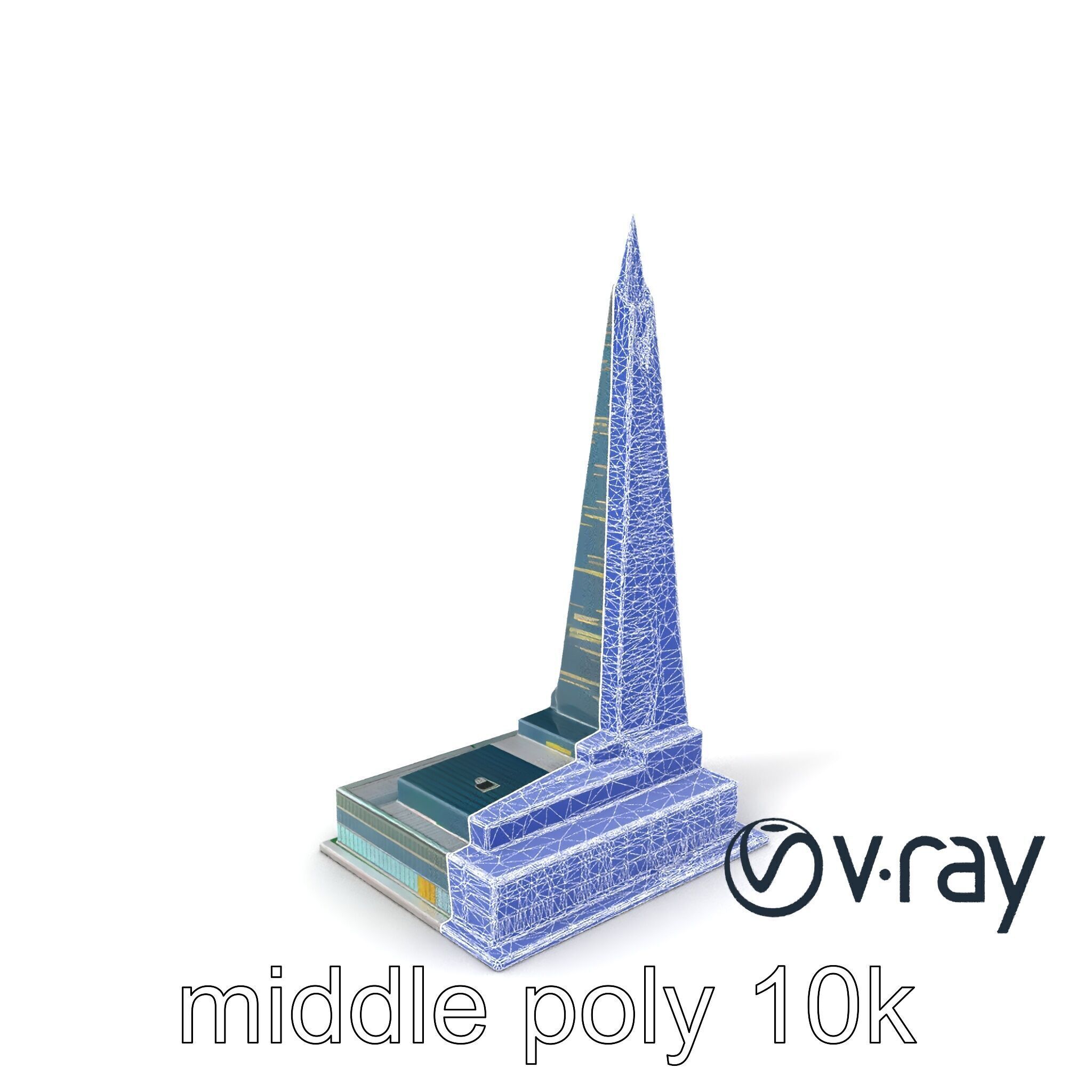 Futuristic Glass Skyscraper with Neon Facade model pack Low-poly 3D model_22