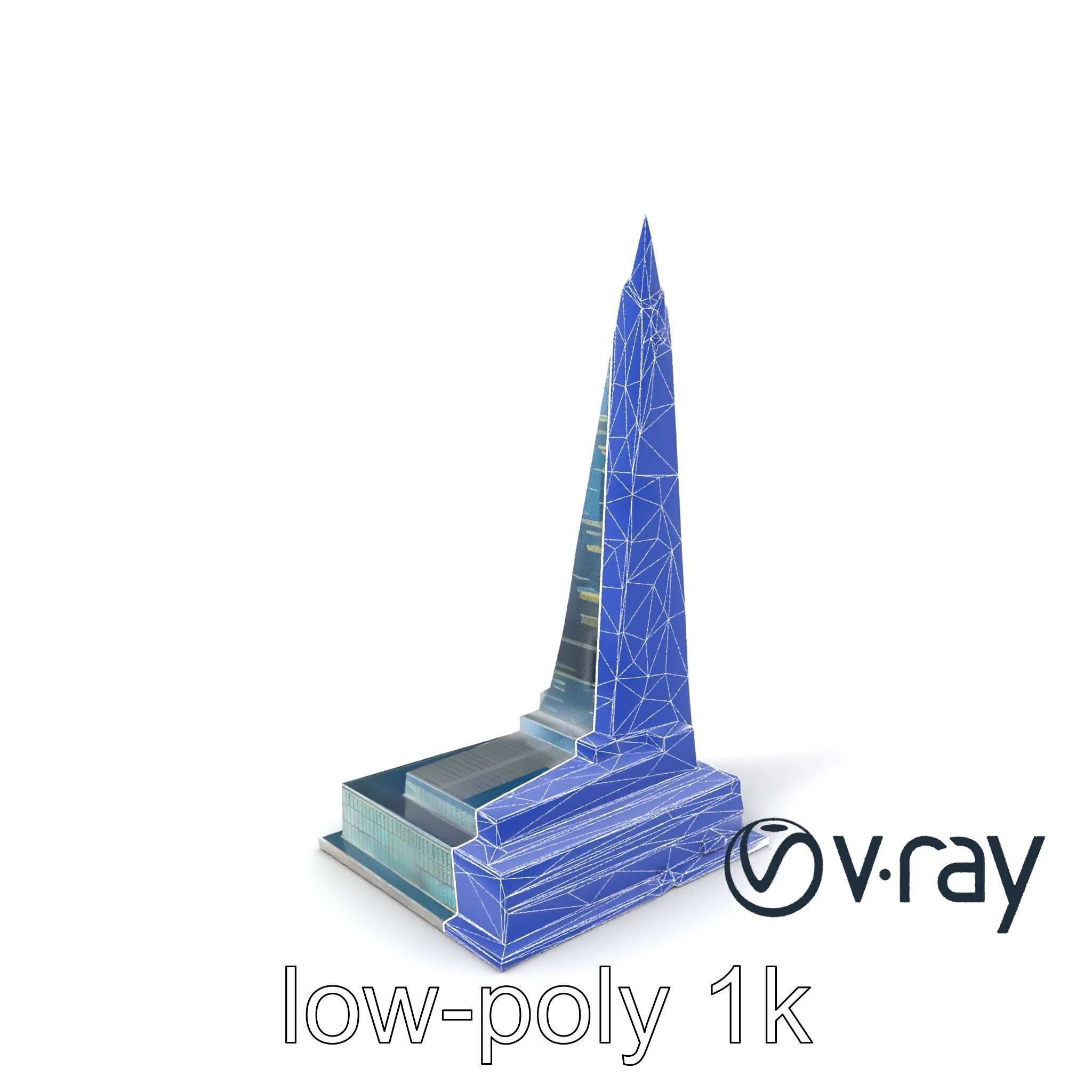 Futuristic Glass Skyscraper with Neon Facade model pack Low-poly 3D model_6