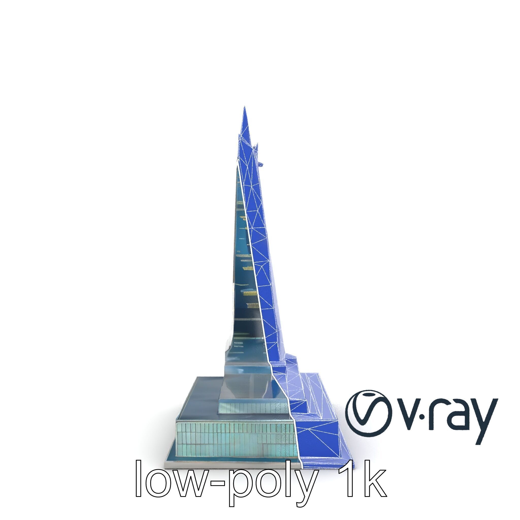 Futuristic Glass Skyscraper with Neon Facade model pack Low-poly 3D model_21