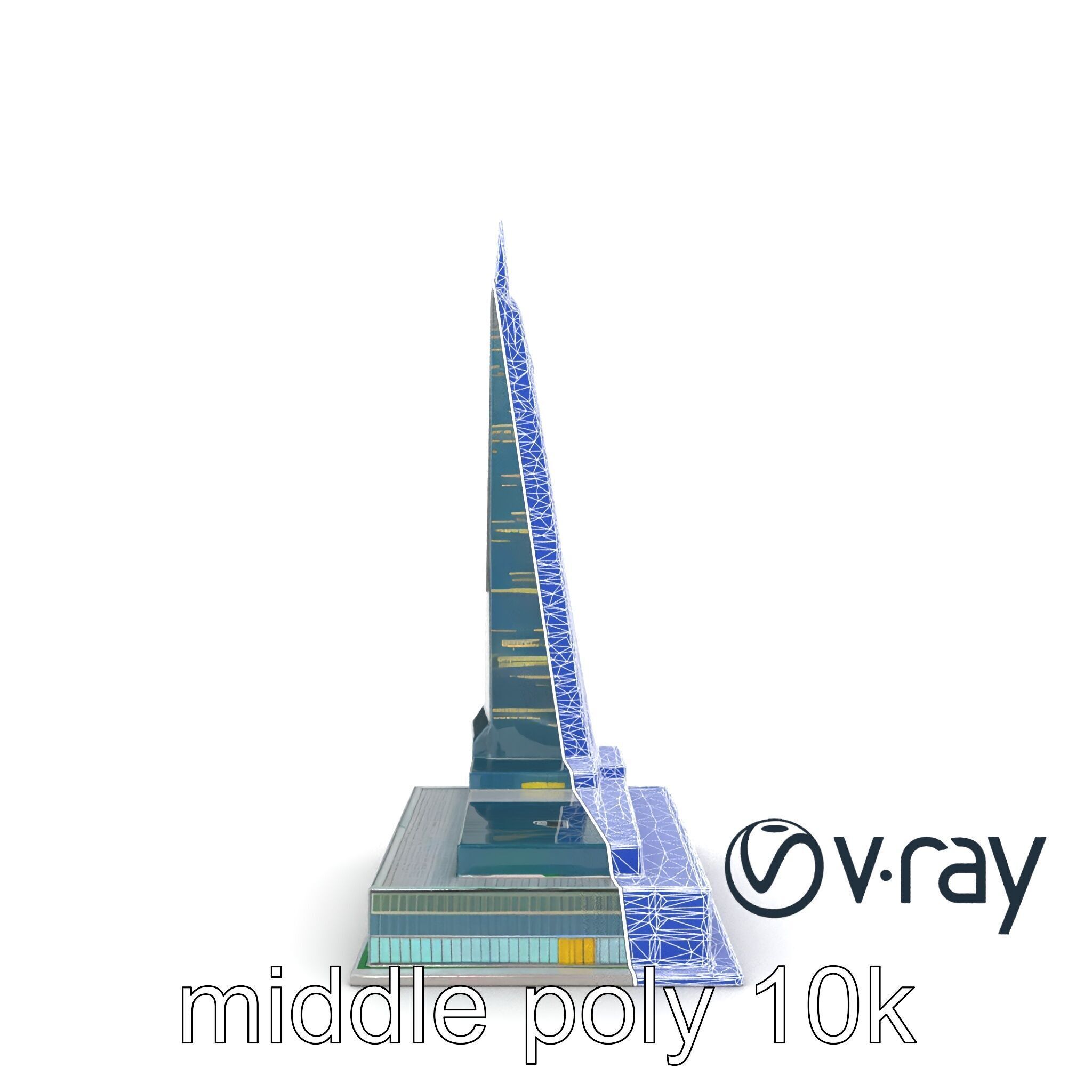 Futuristic Glass Skyscraper with Neon Facade model pack Low-poly 3D model_24
