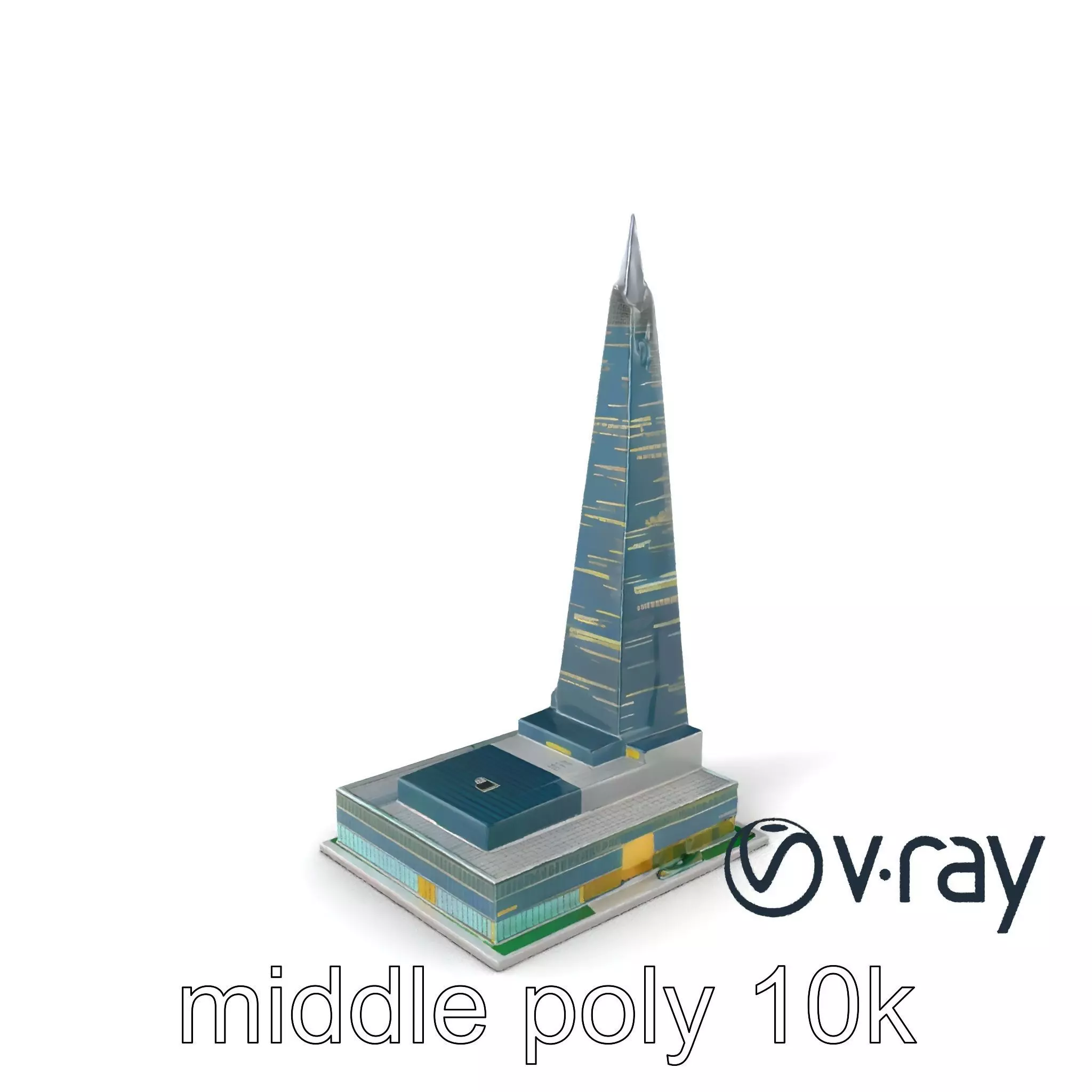 Futuristic Glass Skyscraper with Neon Facade model pack Low-poly 3D model_0