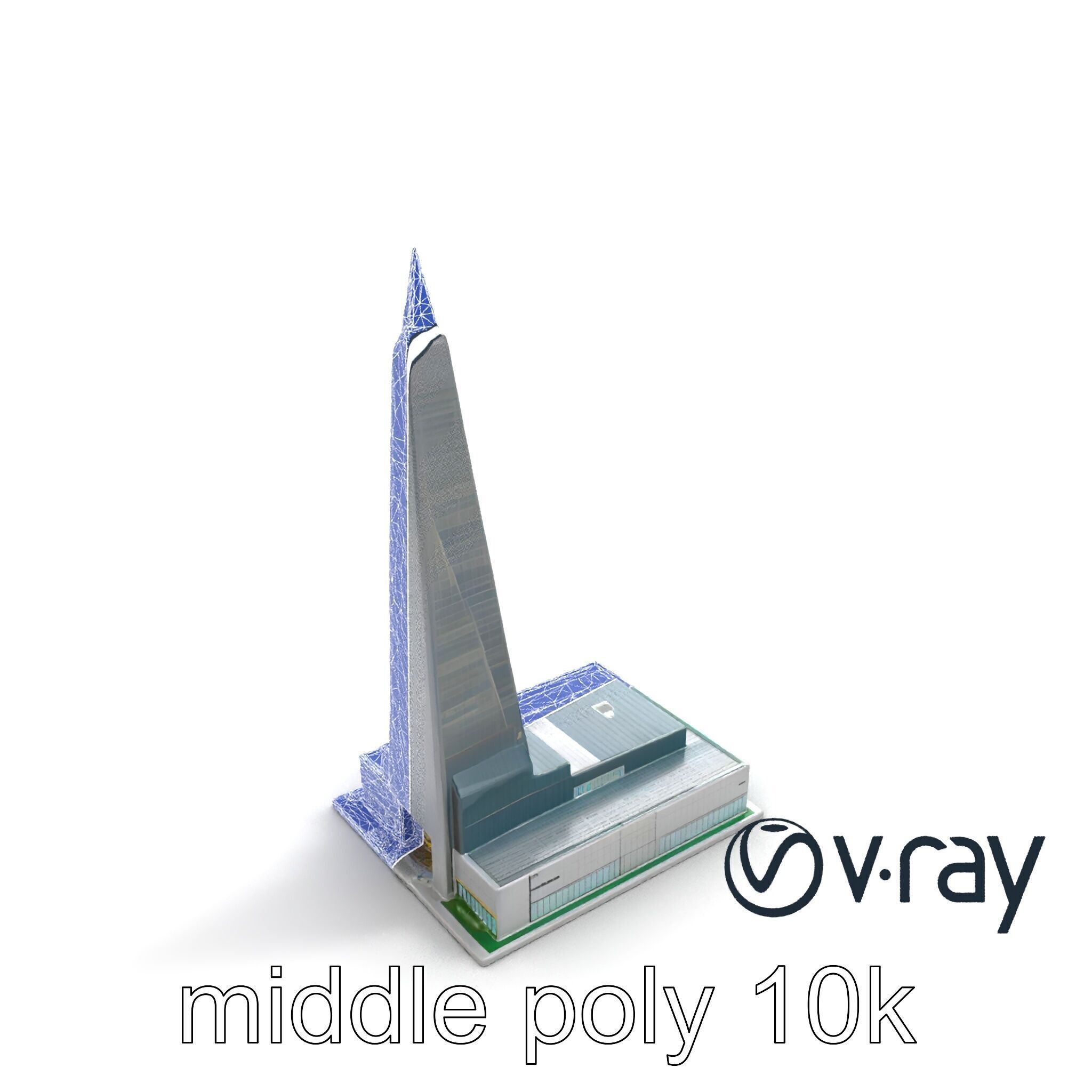 Futuristic Glass Skyscraper with Neon Facade model pack Low-poly 3D model_18