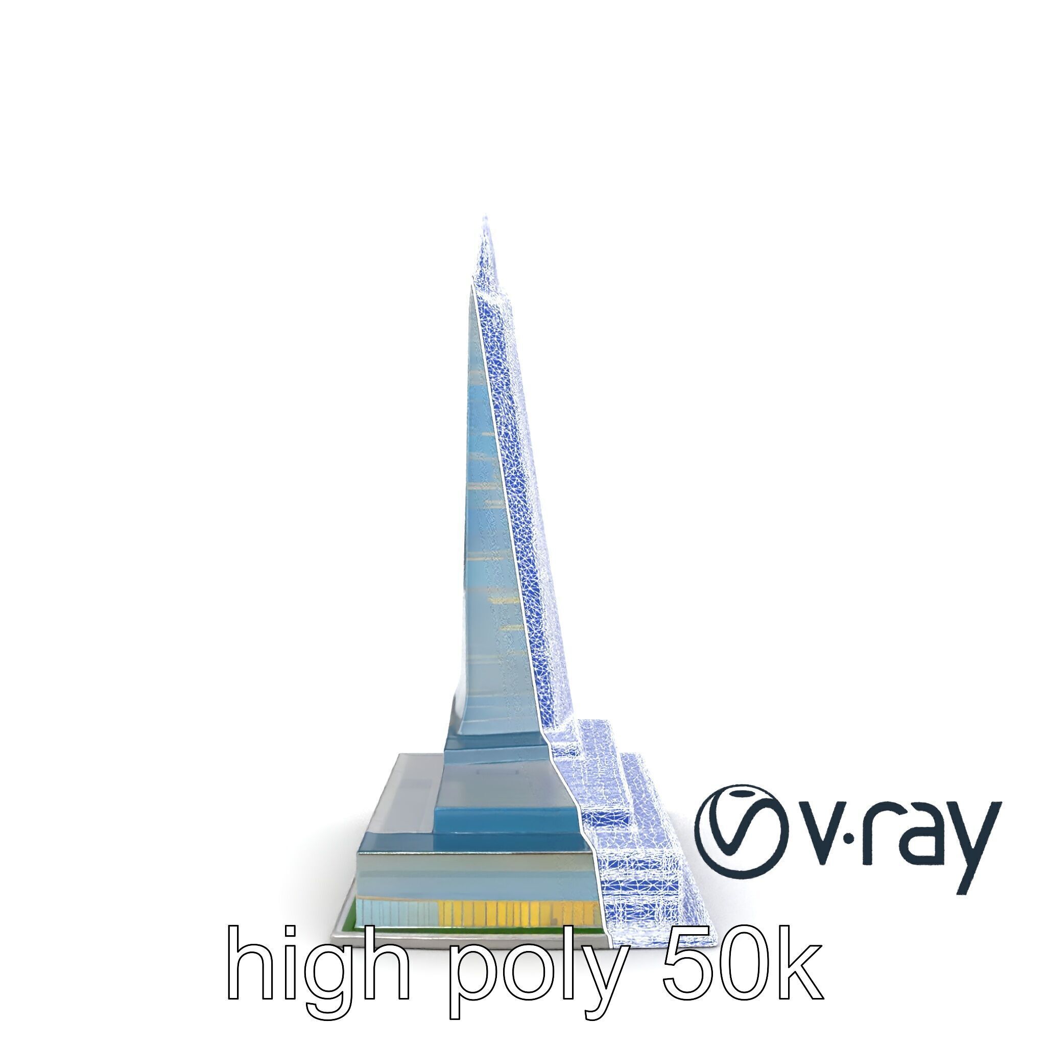 Futuristic Glass Skyscraper with Neon Facade model pack Low-poly 3D model_29