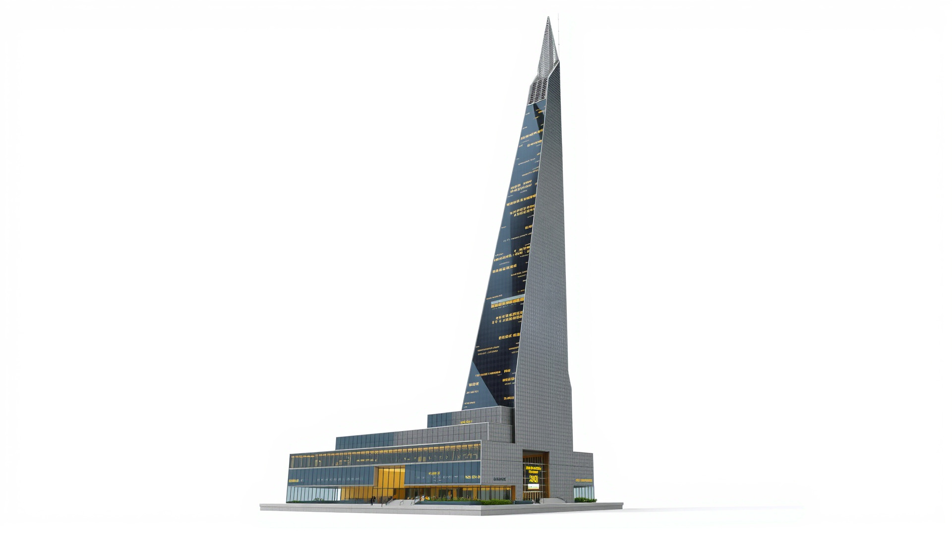 Futuristic Glass Skyscraper with Neon Facade model pack Low-poly 3D model_4