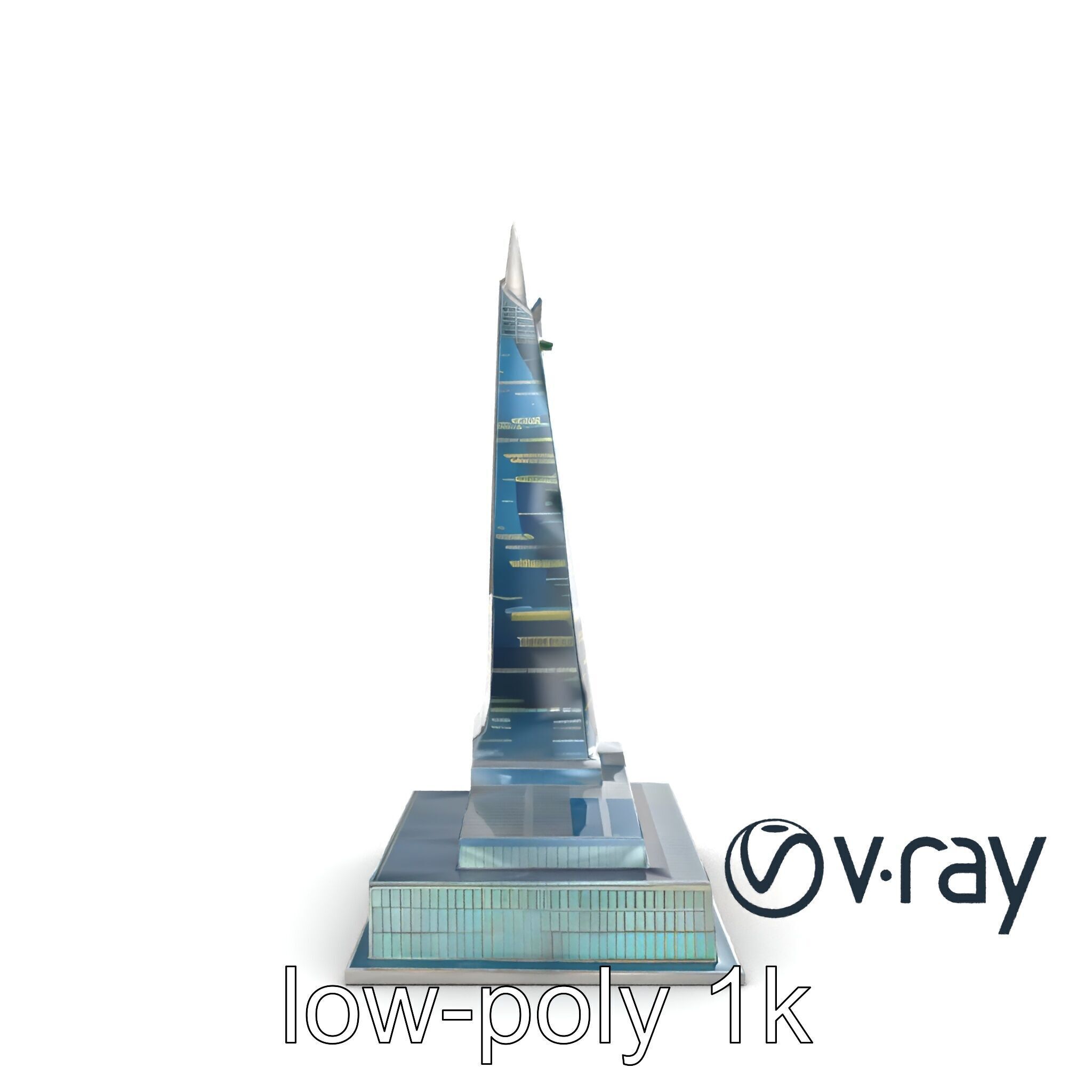 Futuristic Glass Skyscraper with Neon Facade model pack Low-poly 3D model_20