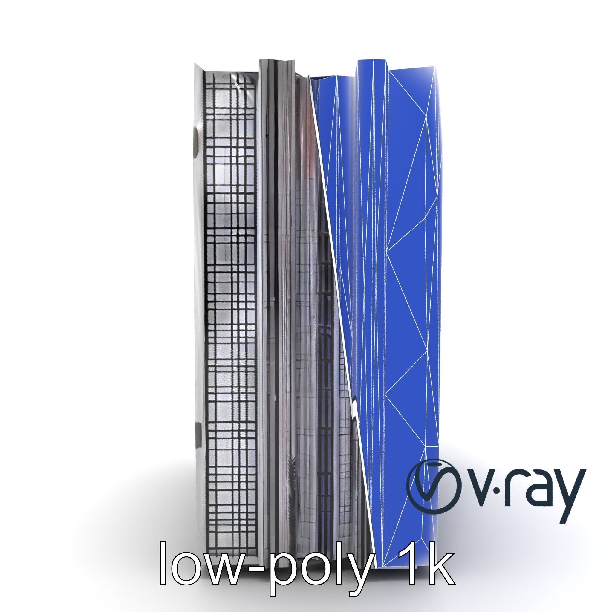 Cyberpunk Skyscraper High-Tech model pack Low-poly 3D model_24