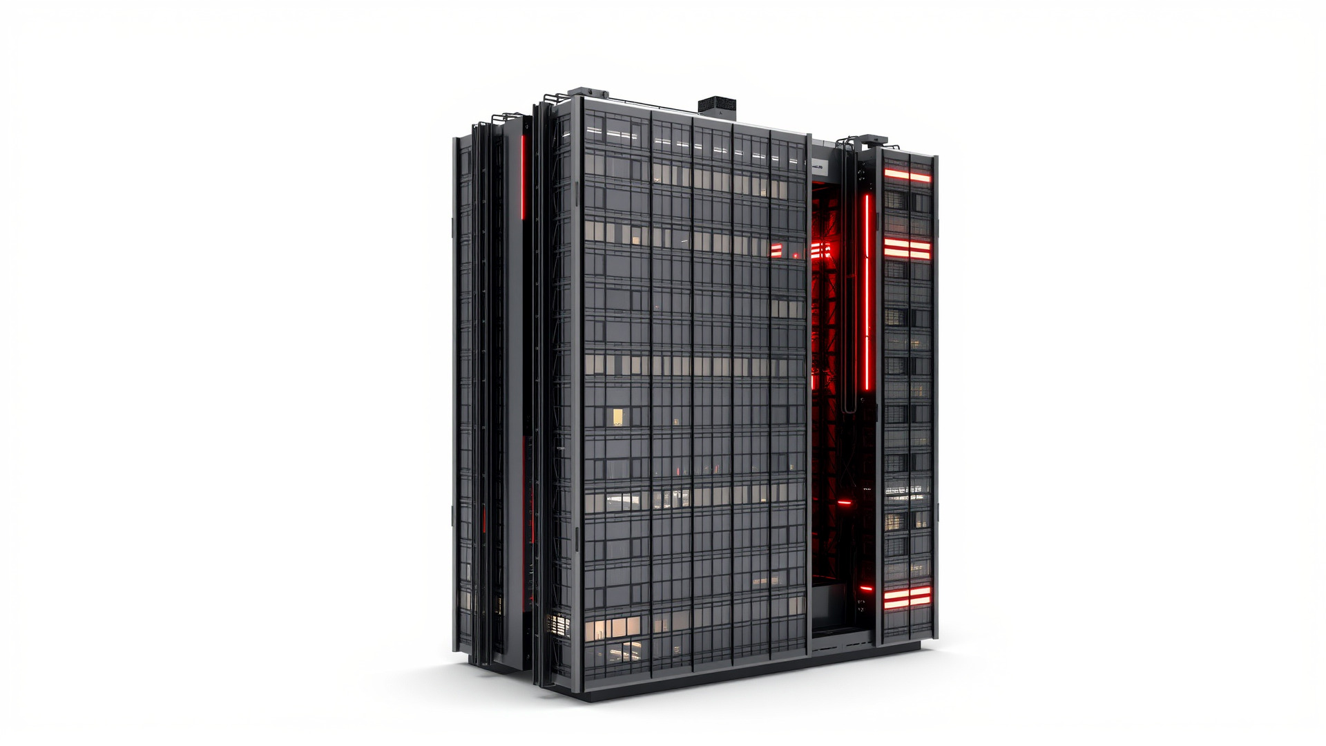 Cyberpunk Skyscraper High-Tech model pack Low-poly 3D model_4