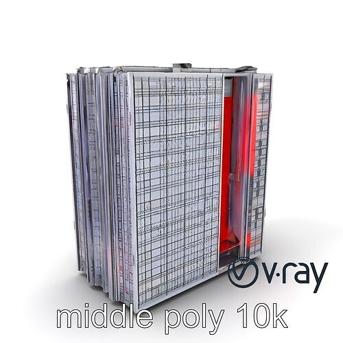 Cyberpunk Skyscraper High-Tech model pack Low-poly 3D model