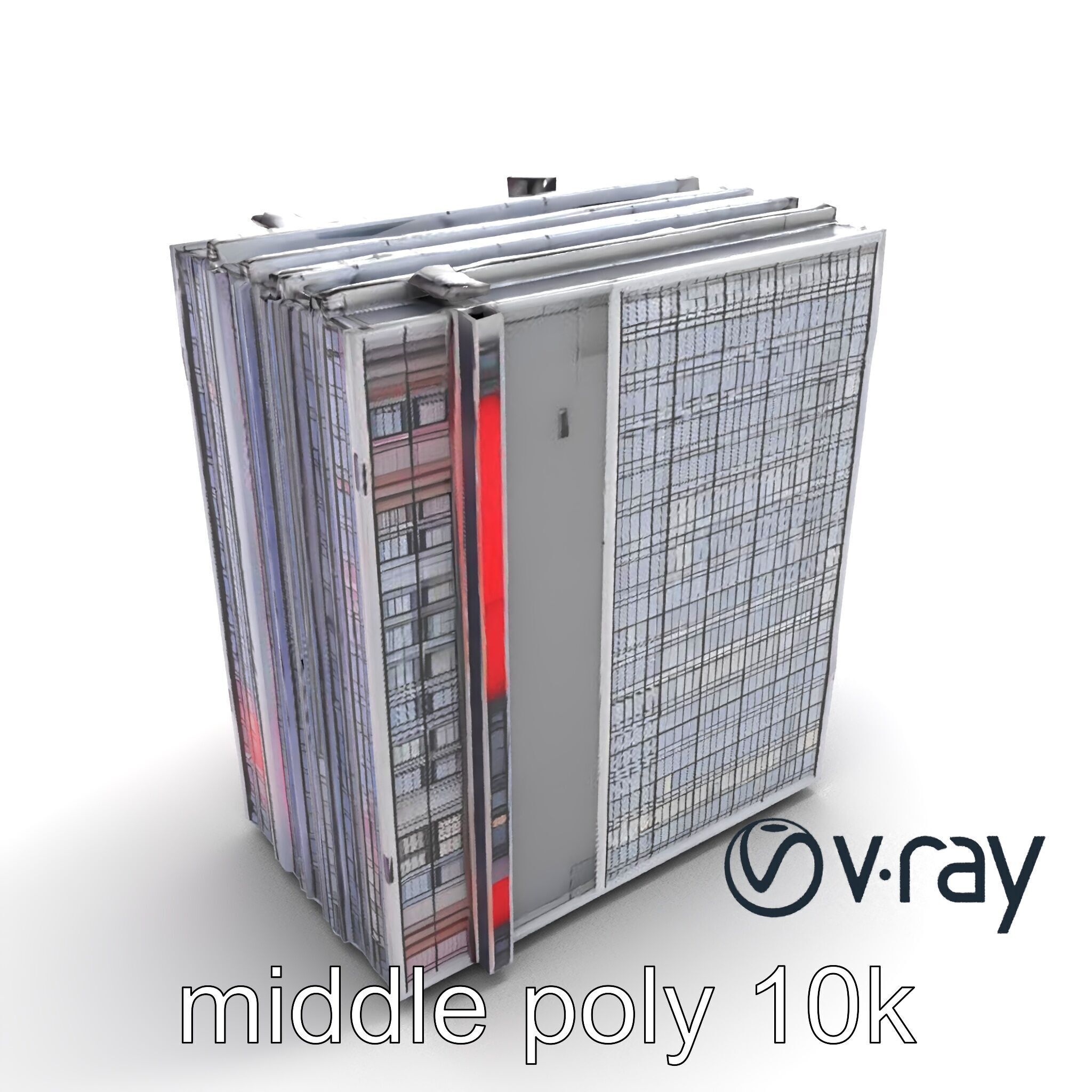 Cyberpunk Skyscraper High-Tech model pack Low-poly 3D model_5
