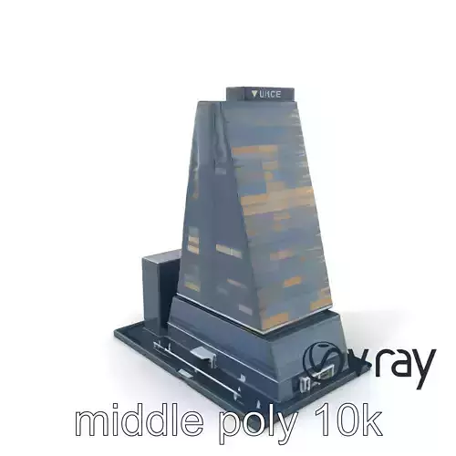 Futuristic Skyscraper Neon Sign model pack