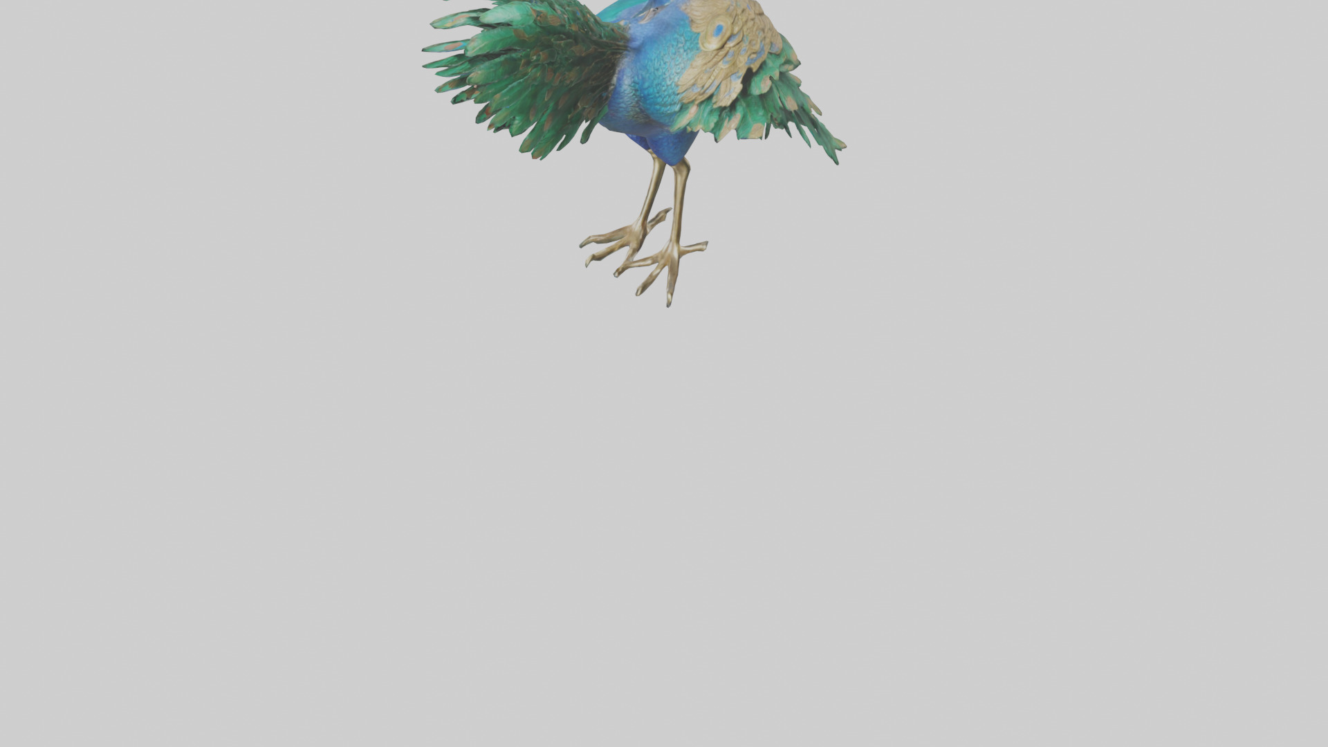 Indian Peafowl statue model Low-poly 3D model_3