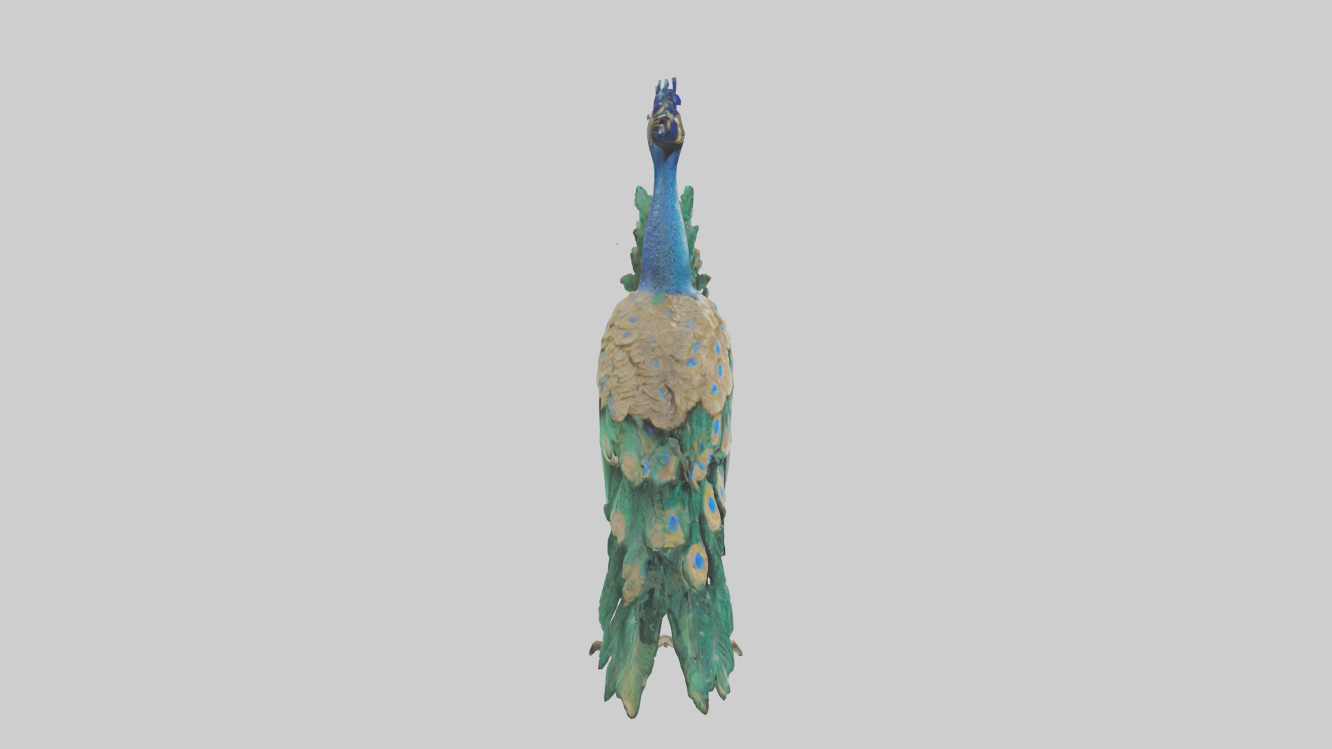 Indian Peafowl statue model Low-poly 3D model_13
