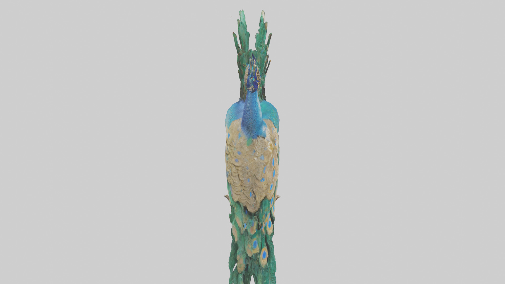 Indian Peafowl statue model Low-poly 3D model_18
