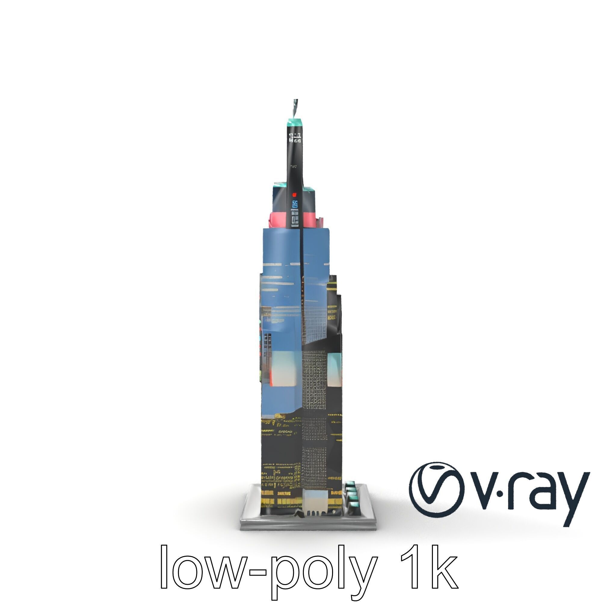 Cyberpunk Skyscraper Neon Facade model pack Low-poly 3D model_31