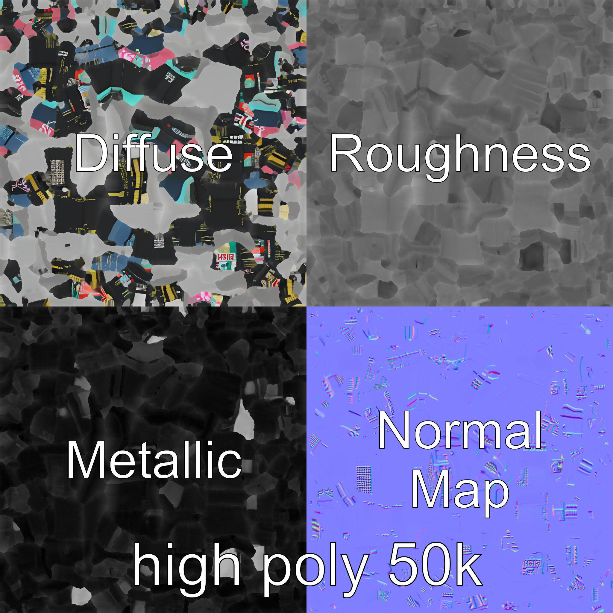 Cyberpunk Skyscraper Neon Facade model pack Low-poly 3D model_2