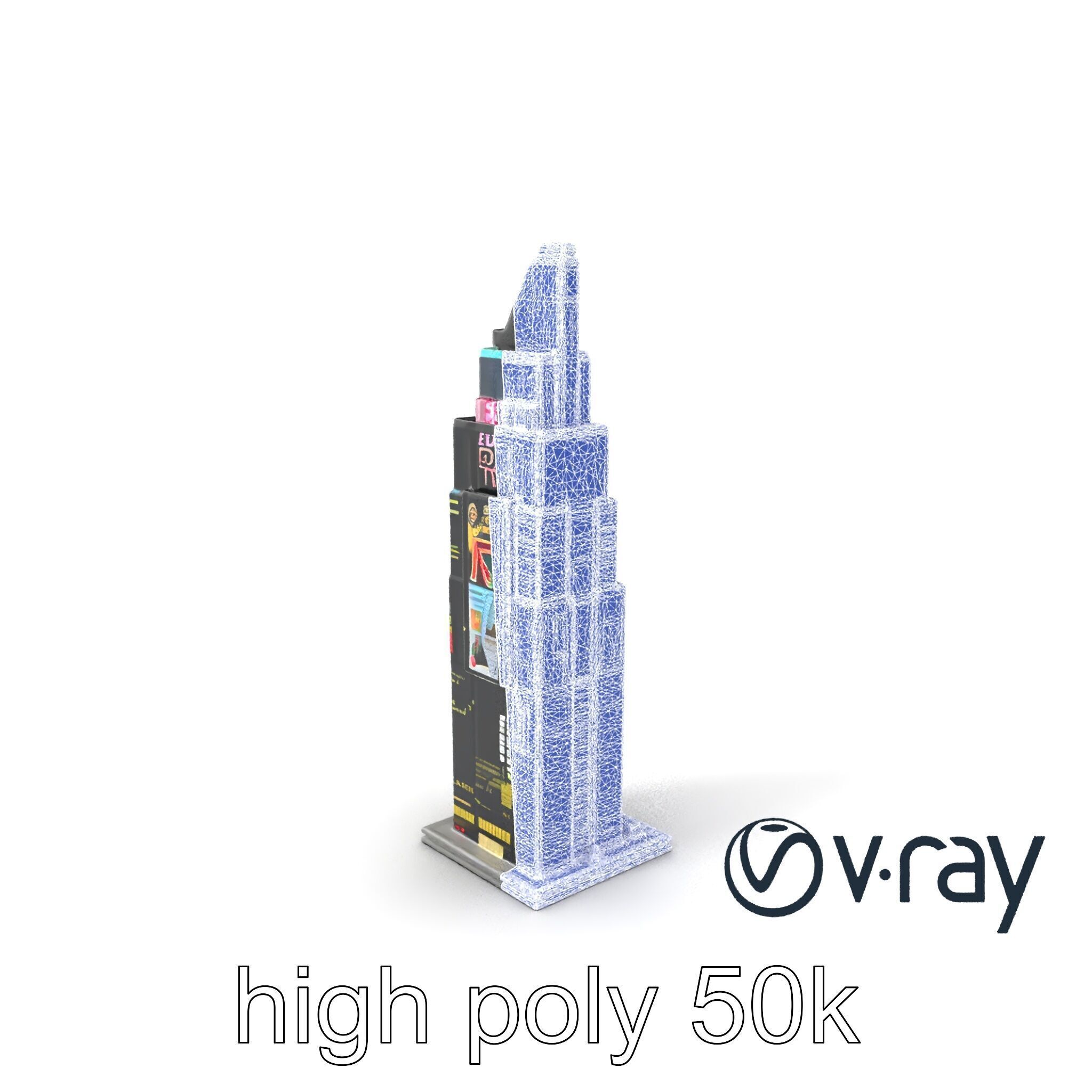 Cyberpunk Skyscraper Neon Facade model pack Low-poly 3D model_21