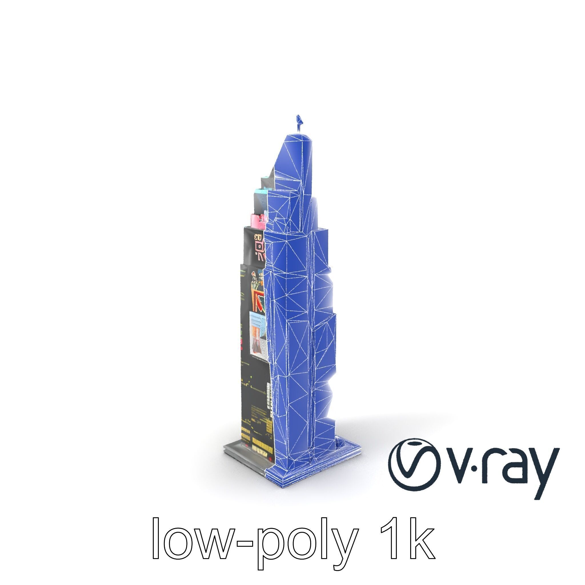 Cyberpunk Skyscraper Neon Facade model pack Low-poly 3D model_9