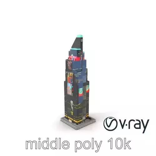 Cyberpunk Skyscraper Neon Facade model pack